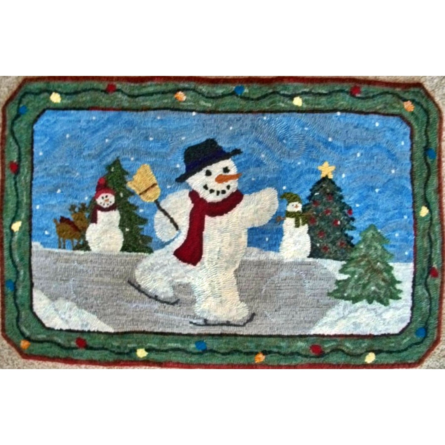 Winter Magic, rug hooked by Connie Bradley