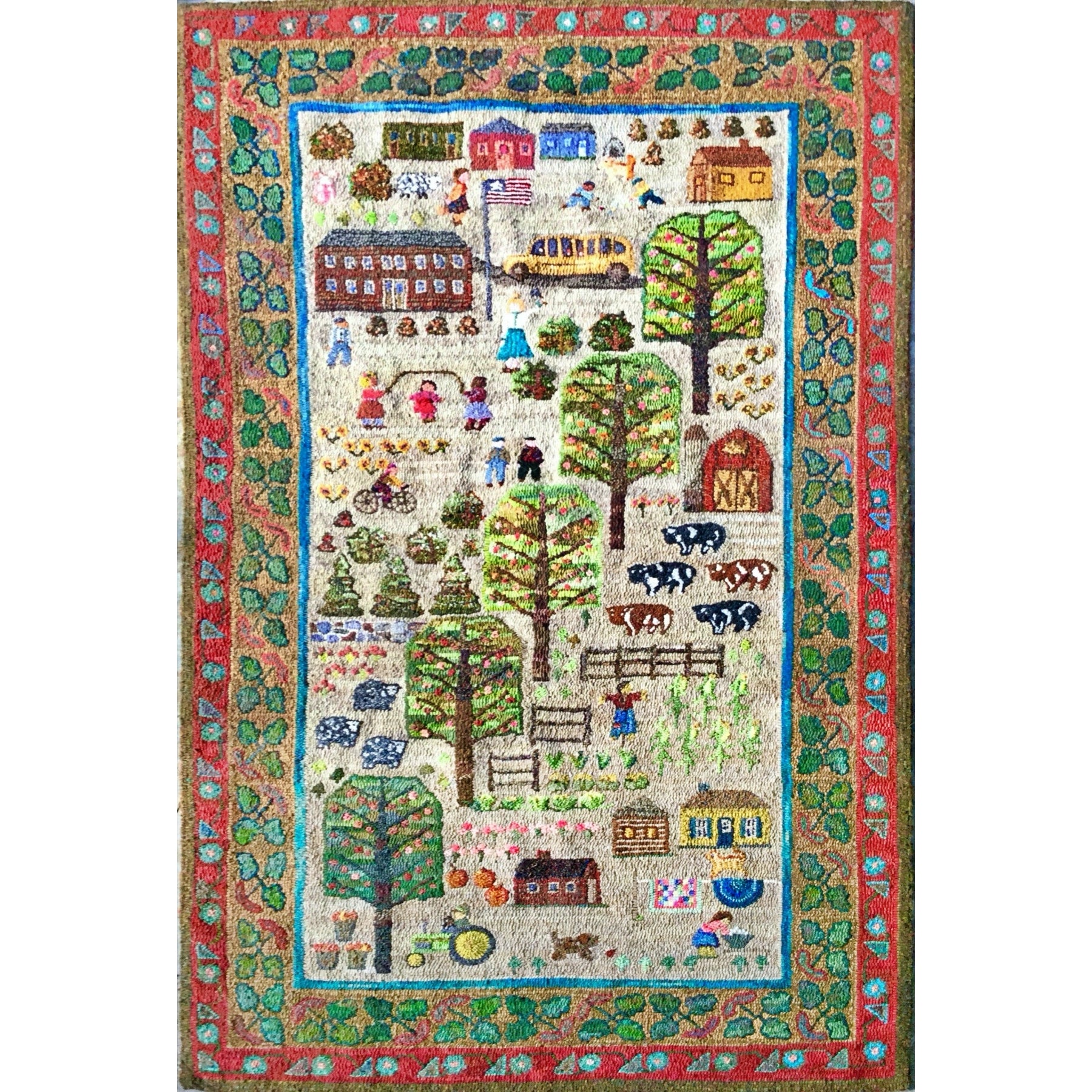 East Meets West, rug hooked by Pat Sims