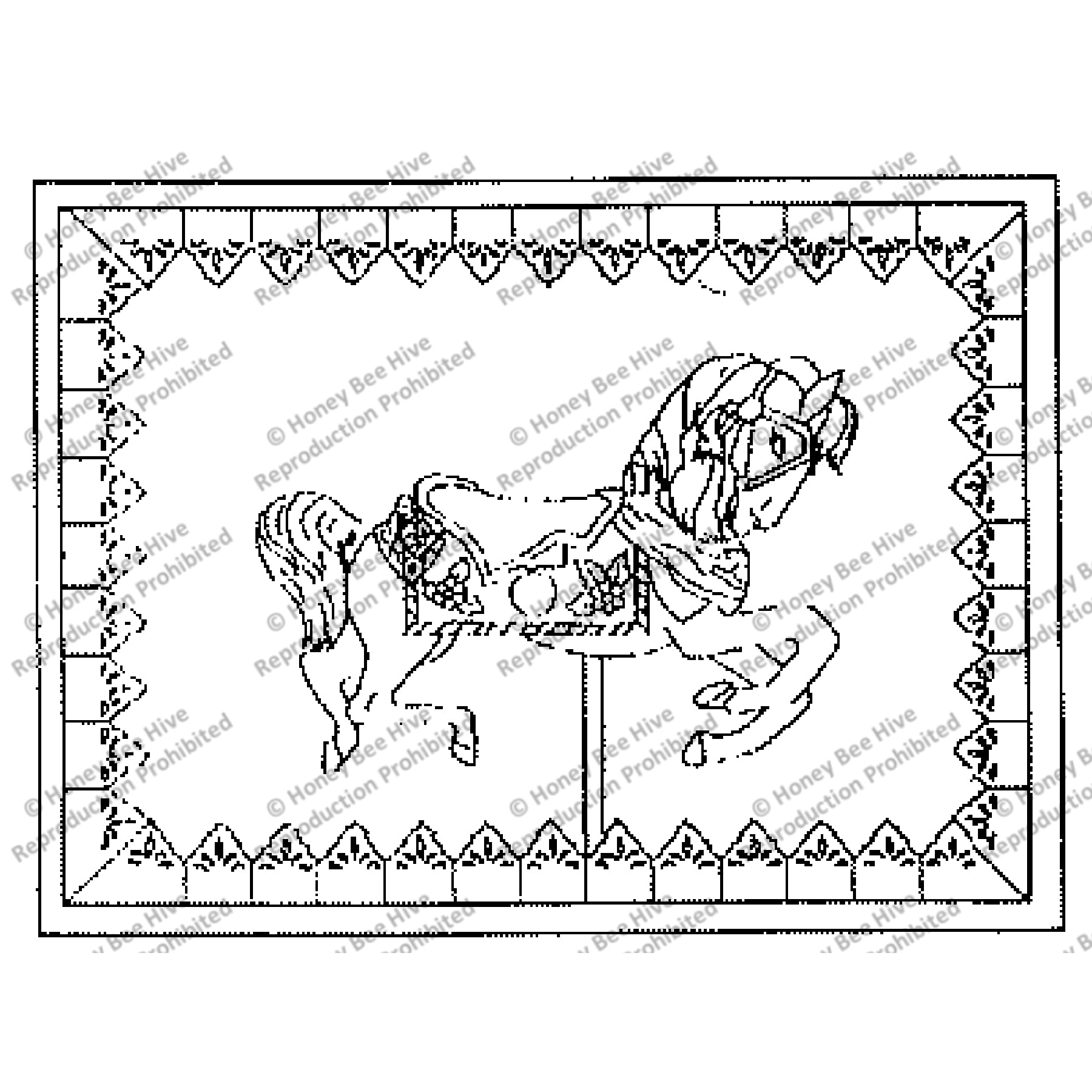 Carousel, rug hooking pattern