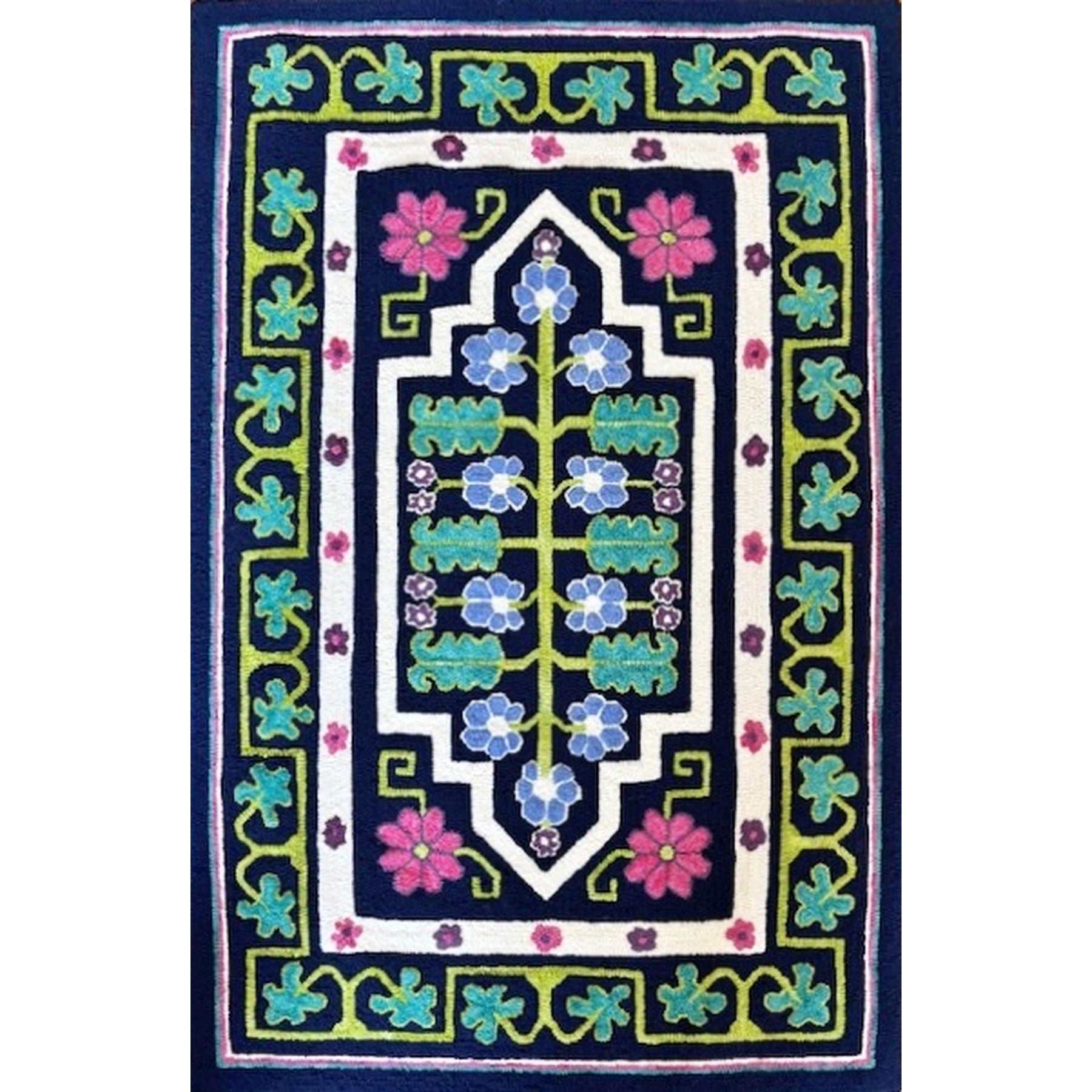 Khotan (Wide Cut), rug hooked by Annmarie LaConte