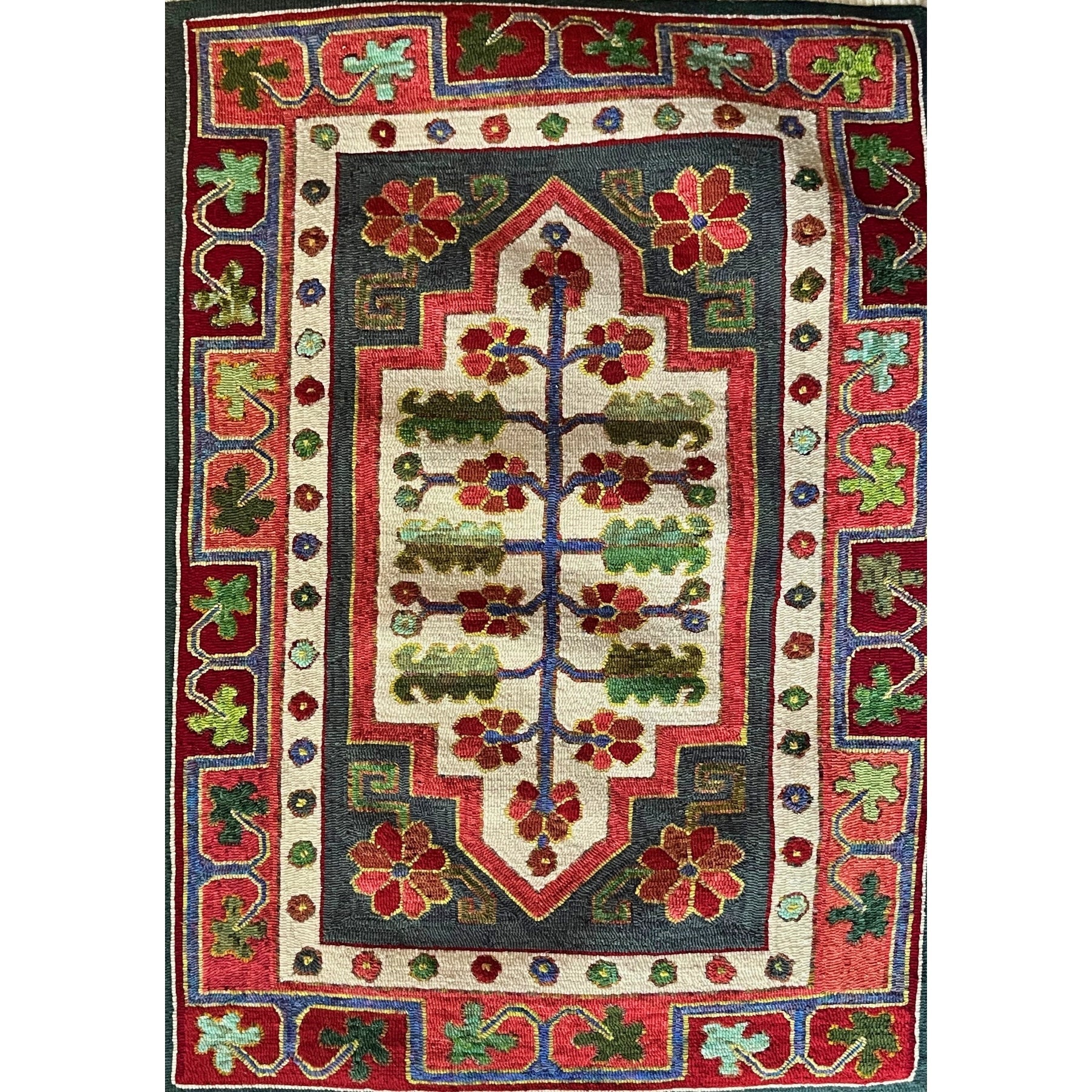 Khotan (Wide Cut), rug hooked by Susan Berry