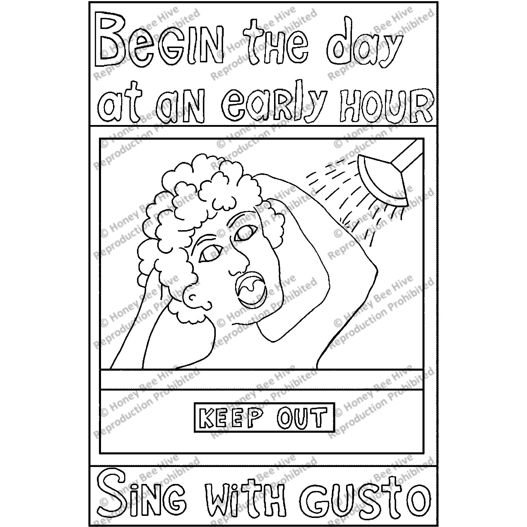 Sing With Gusto, rug hooking pattern