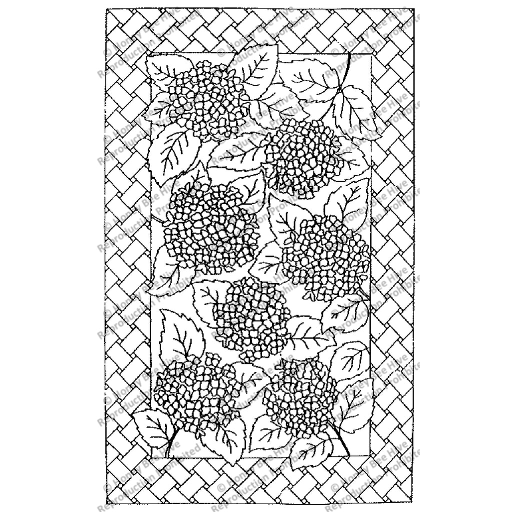 Rug Hooking Pattern: Hydrangeas (1531) | Honey Bee Hive Rug Hooking ...