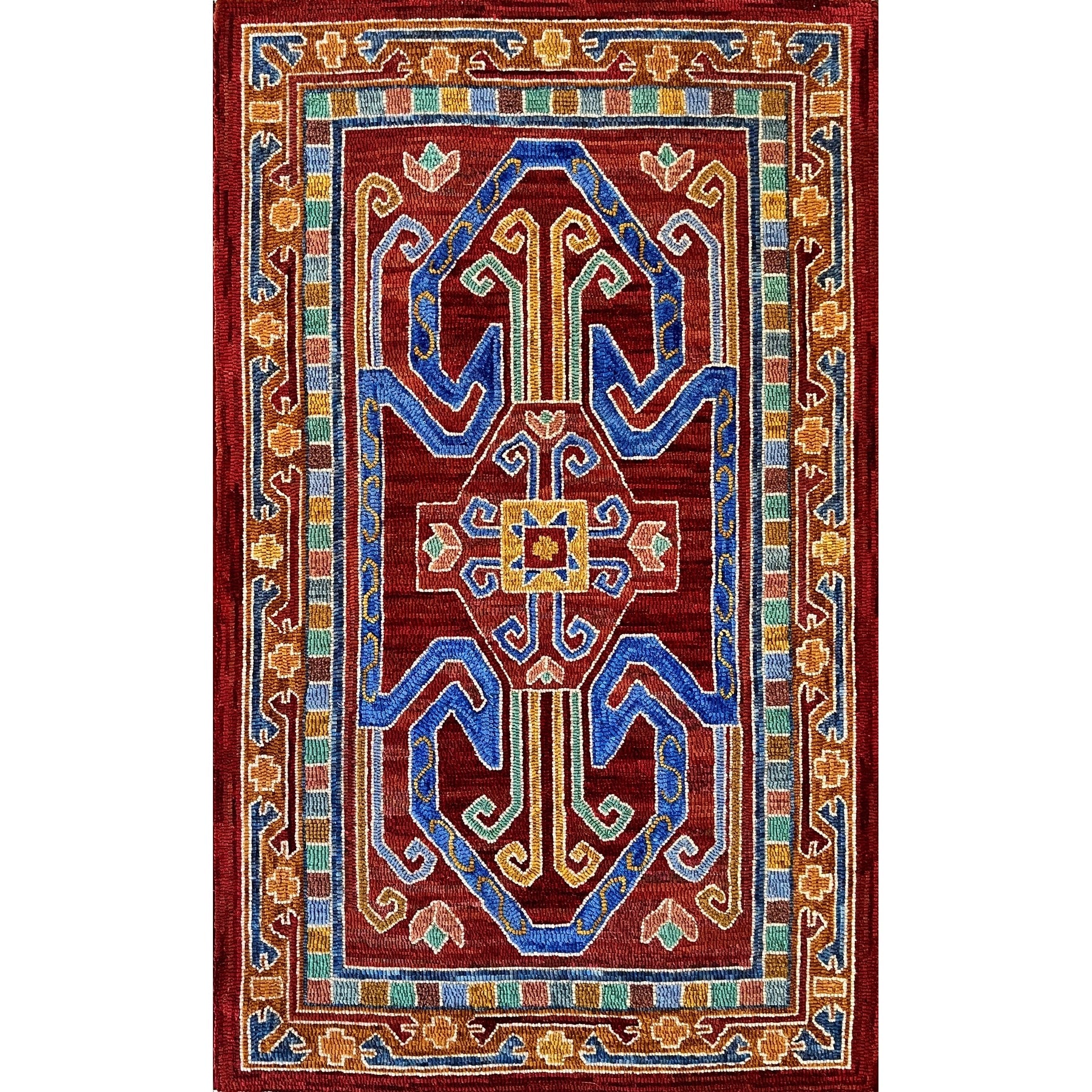 Kilim For Kyle, rug hooked by Martha Lowry