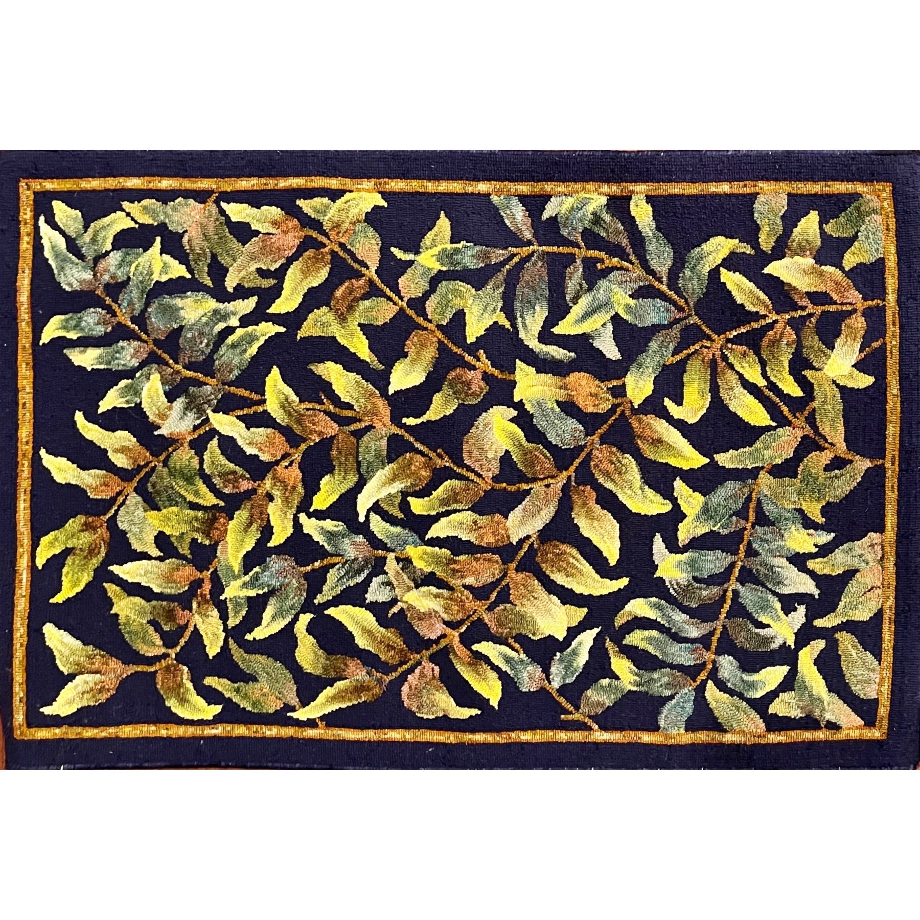Morris Willows, rug hooked by Jane McGown Flynn