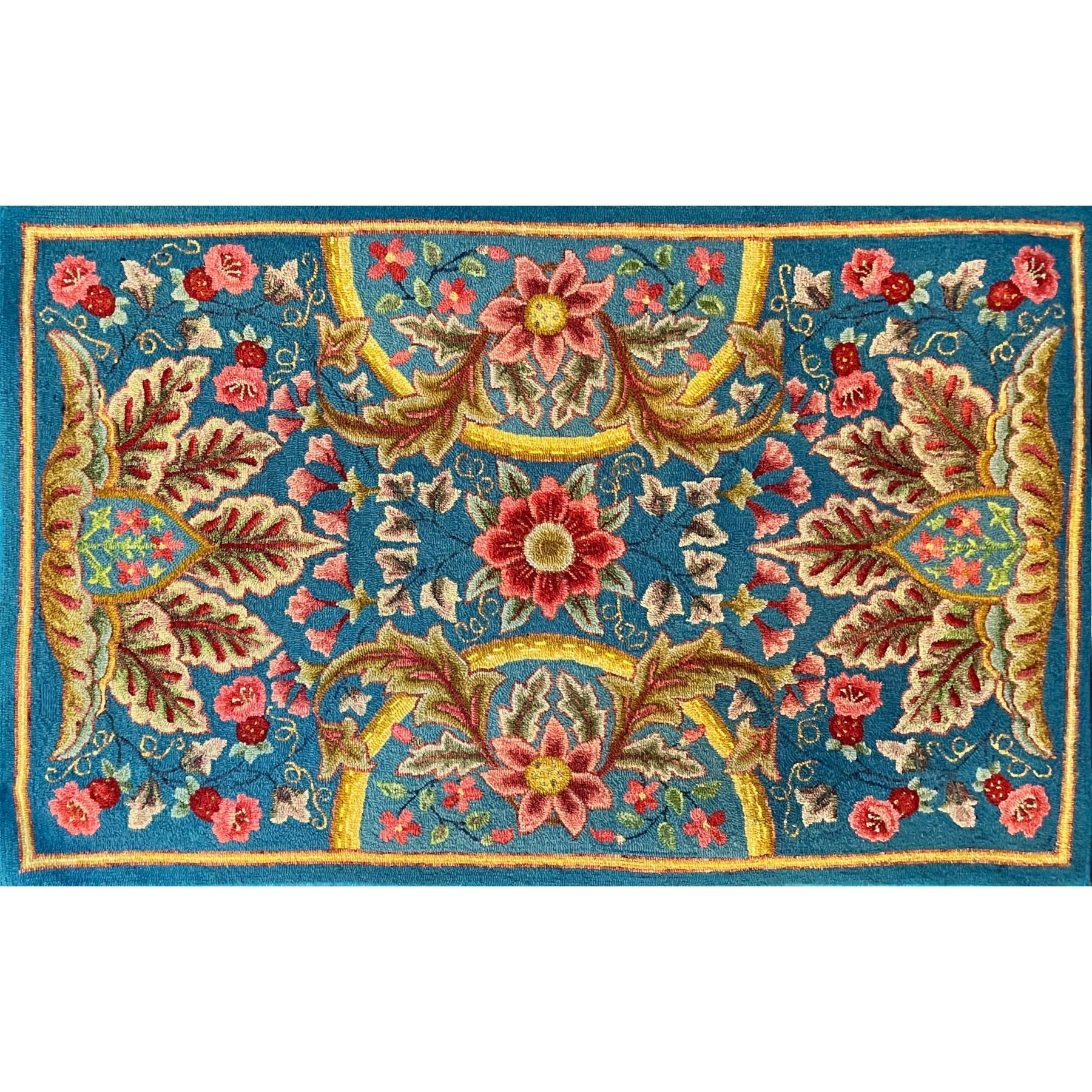 Morris Victorian, rug hooked by Jane McGown Flynn