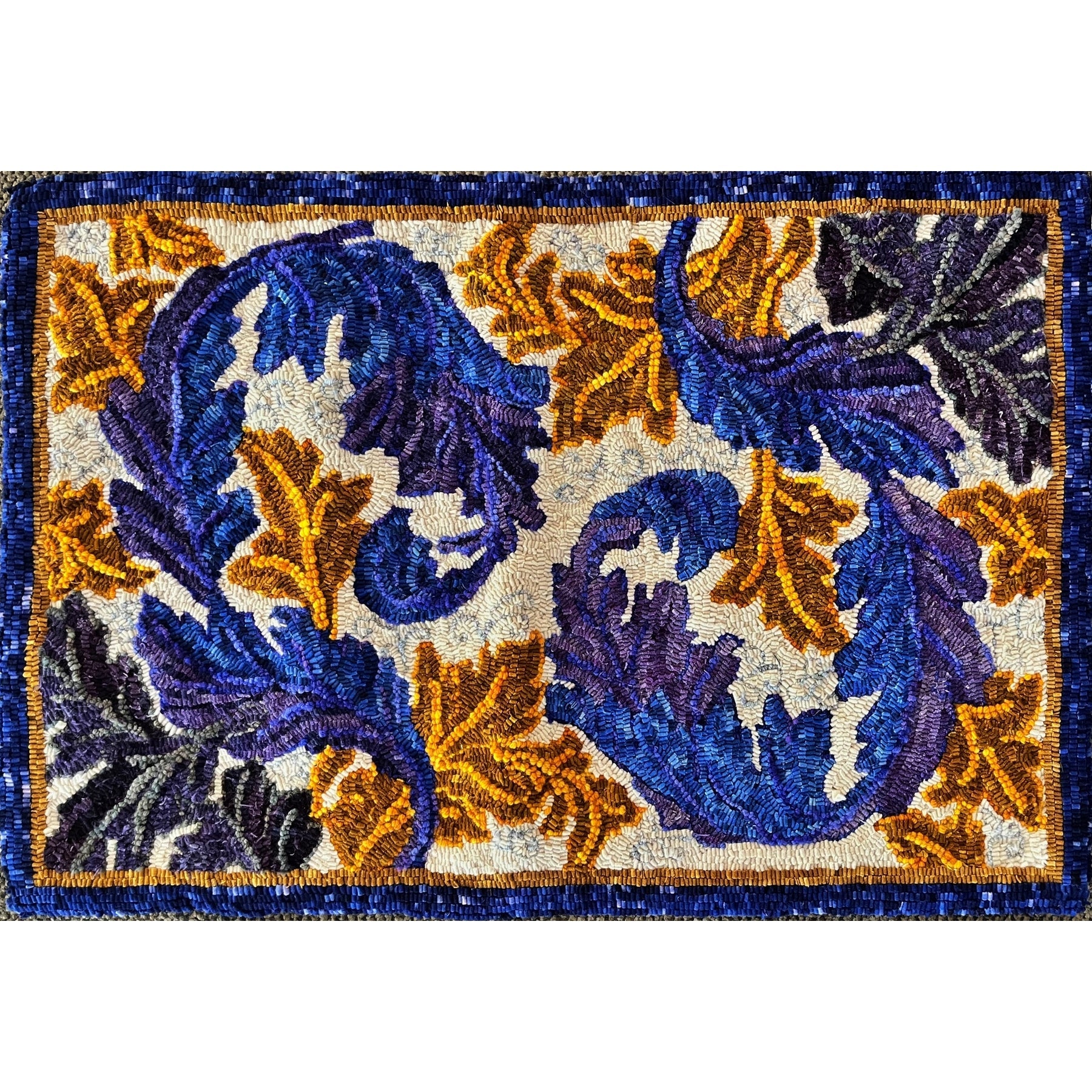 Acanthus Morris, rug hooked by Lois Dietrich
