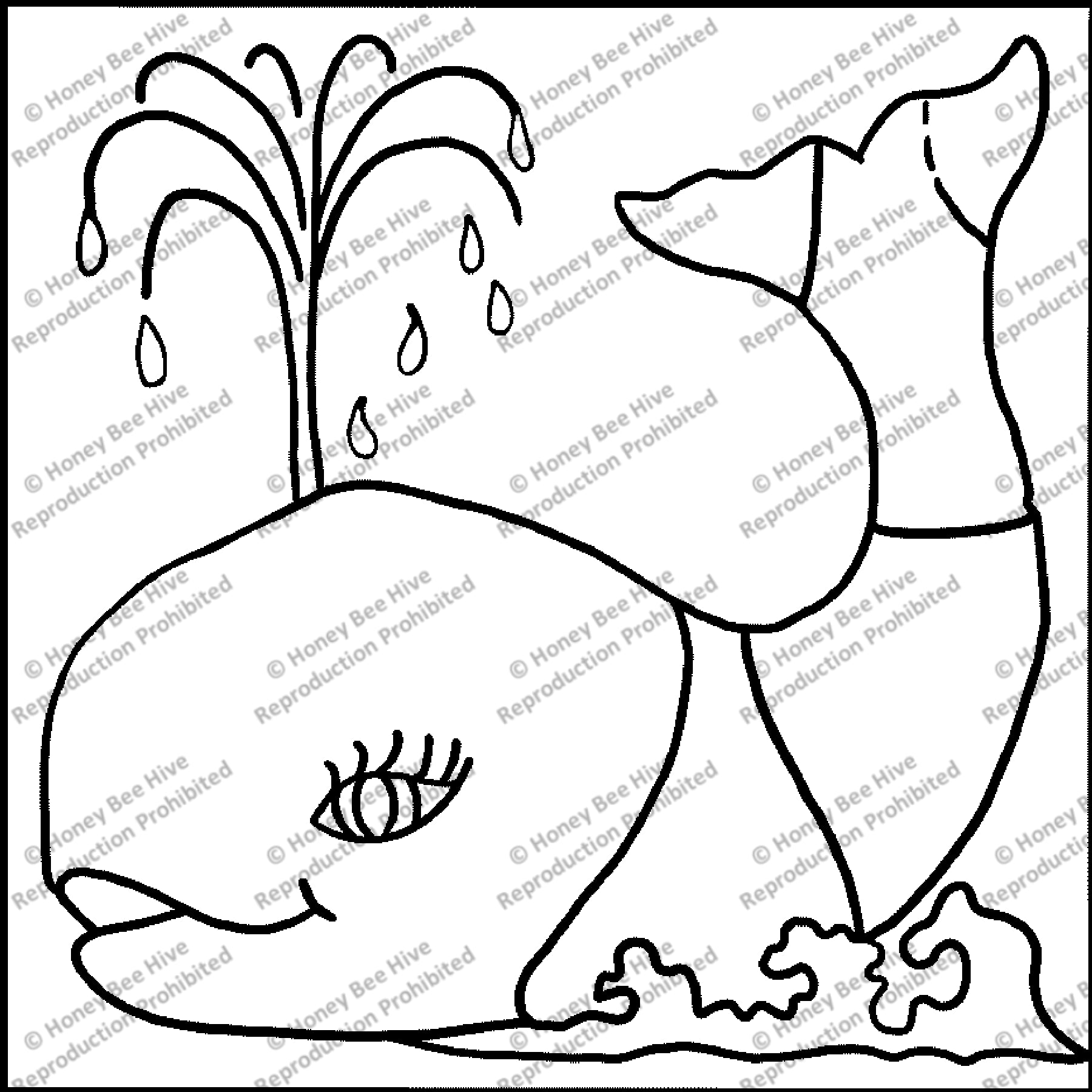 Whale-Ho, rug hooking pattern