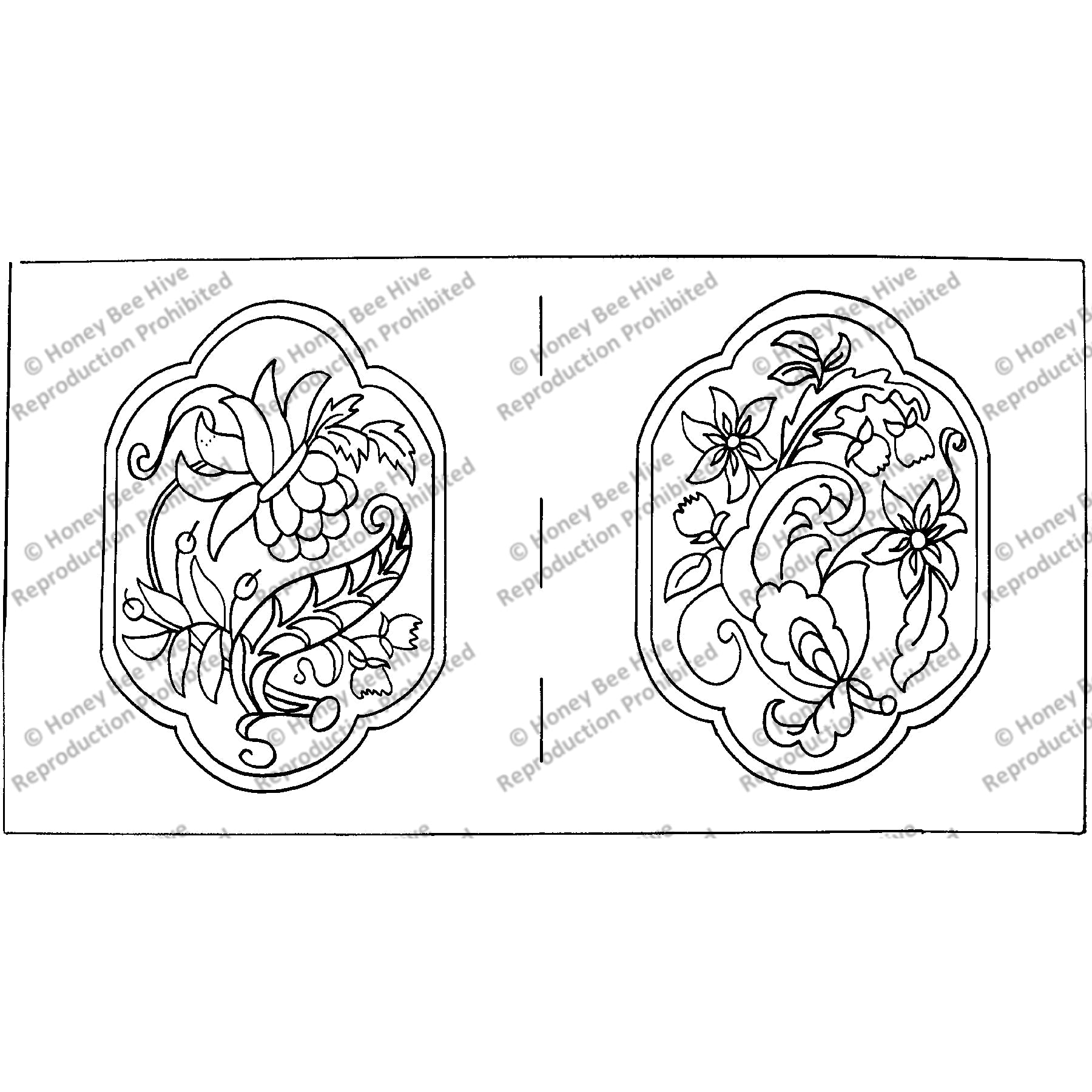 Rug Hooking Pattern: Juliet's Crewel (B514) | Honey Bee Hive Rug ...