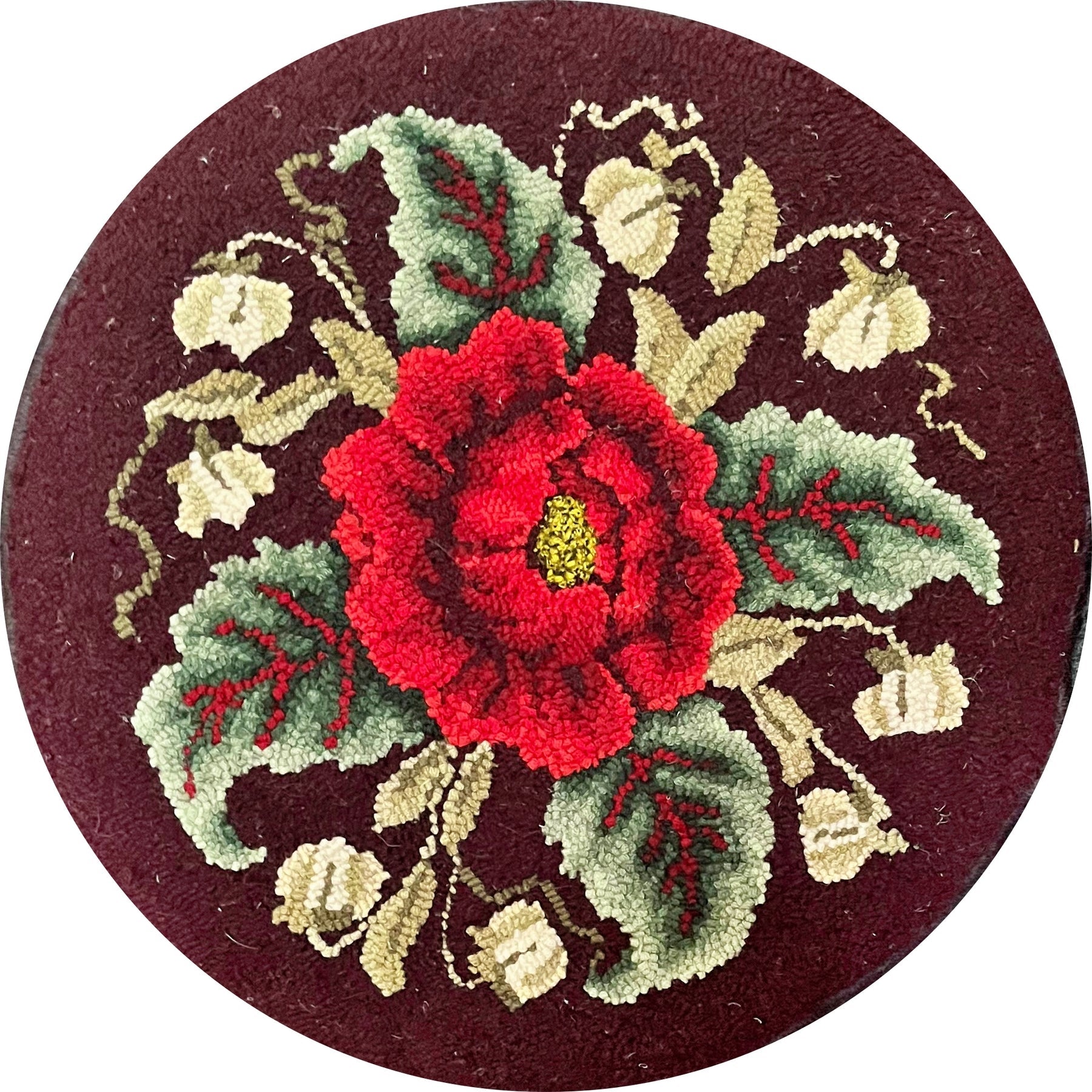 Ruthie Rose, rug hooked by Jennifer Ashworth