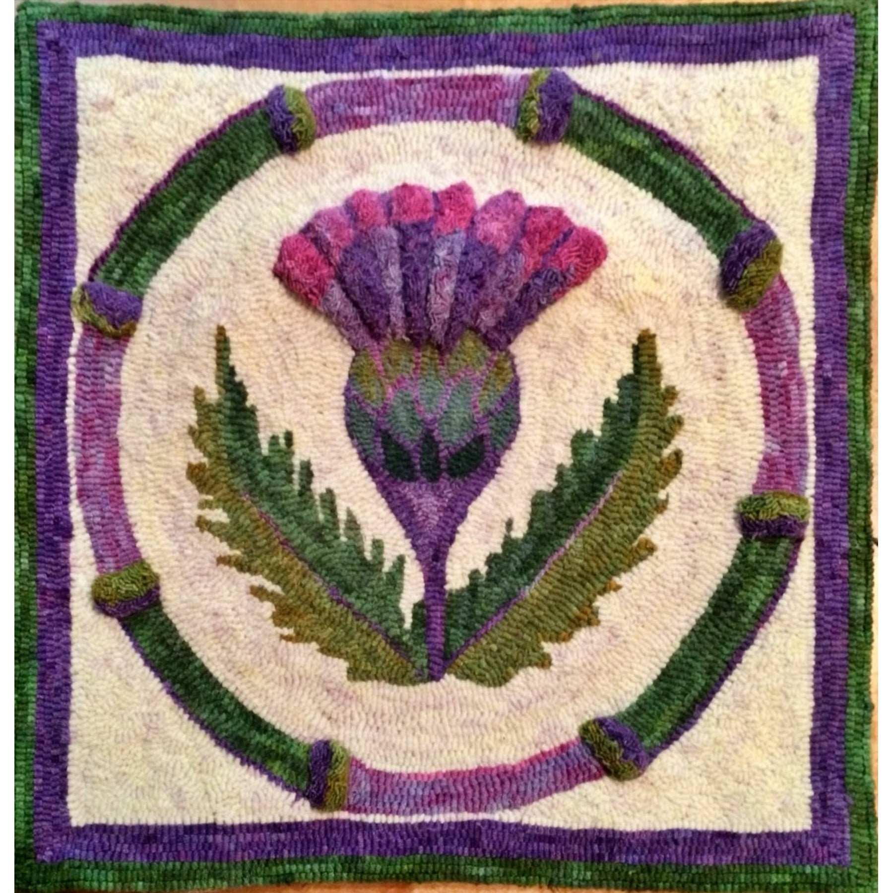 Buttermolds, rug hooked by Carol Murphy
