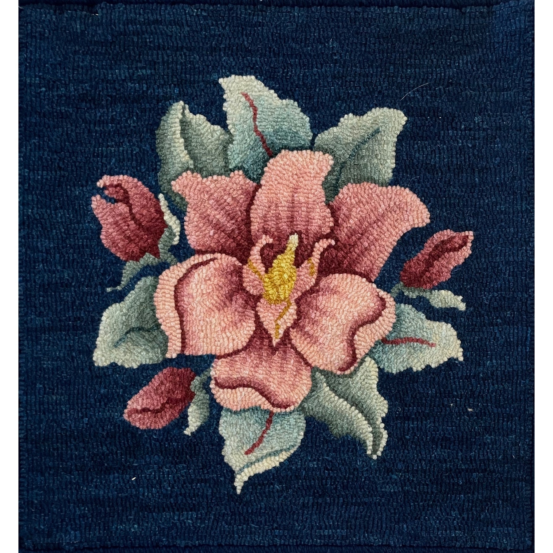 Magnolia, rug hooked by Akiko Nishi