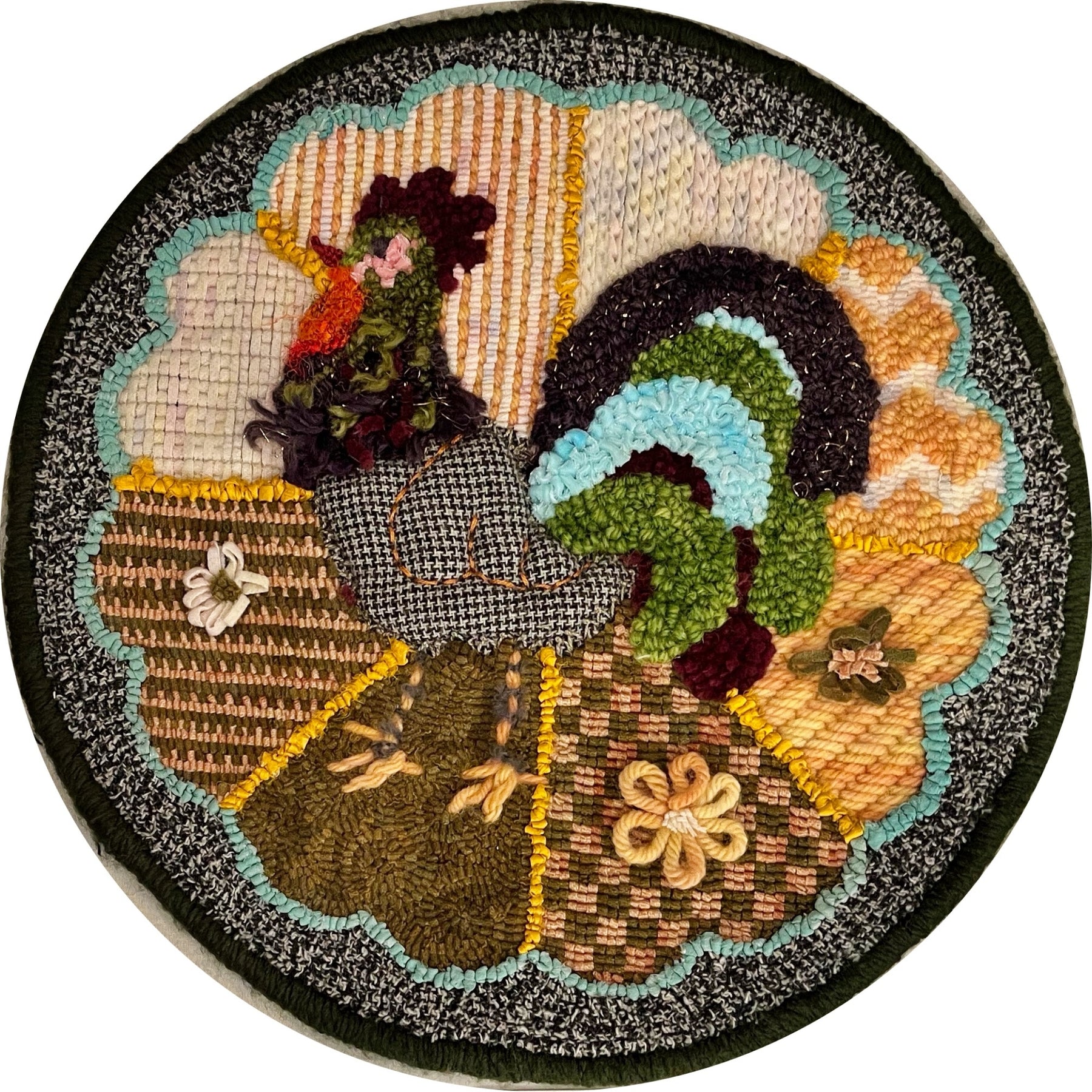 Rooster, rug hooked by Patty Piek-Groth