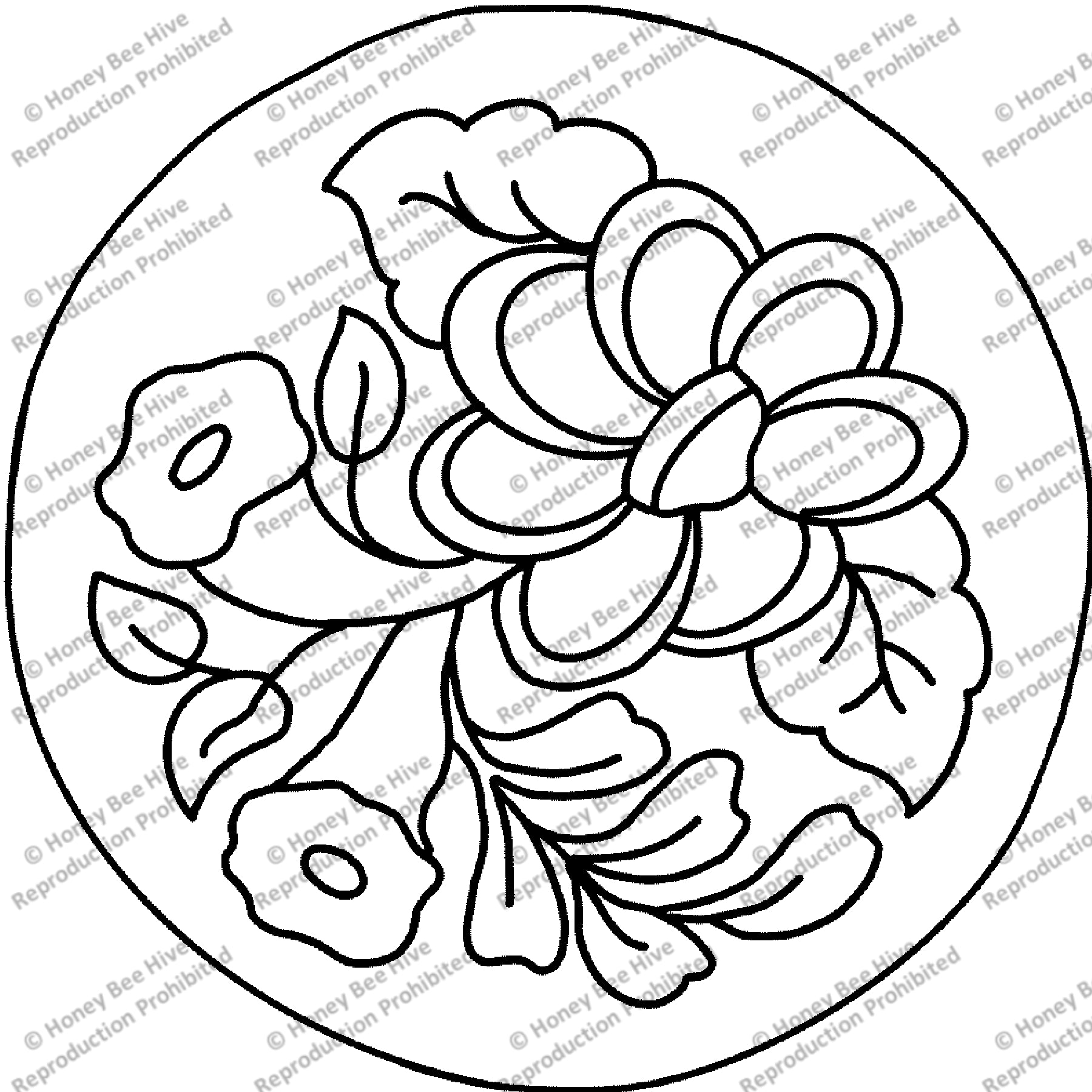 Hearth Flowers, rug hooking pattern