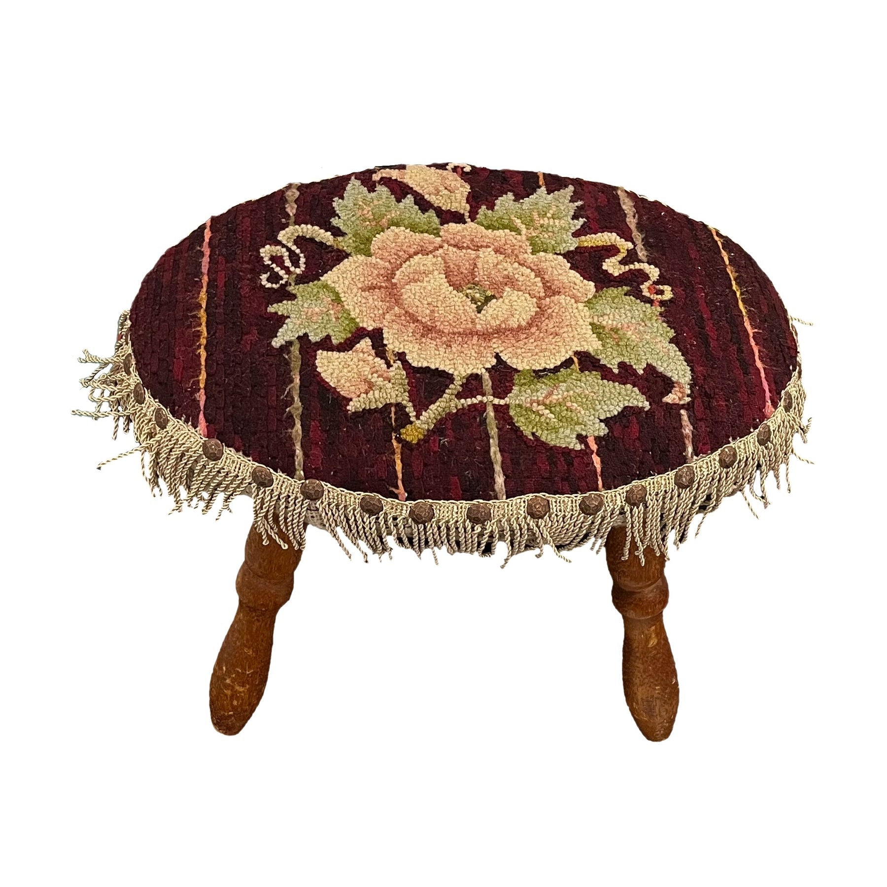 Simple Rose, rug hooked by Patty Piek-Groth