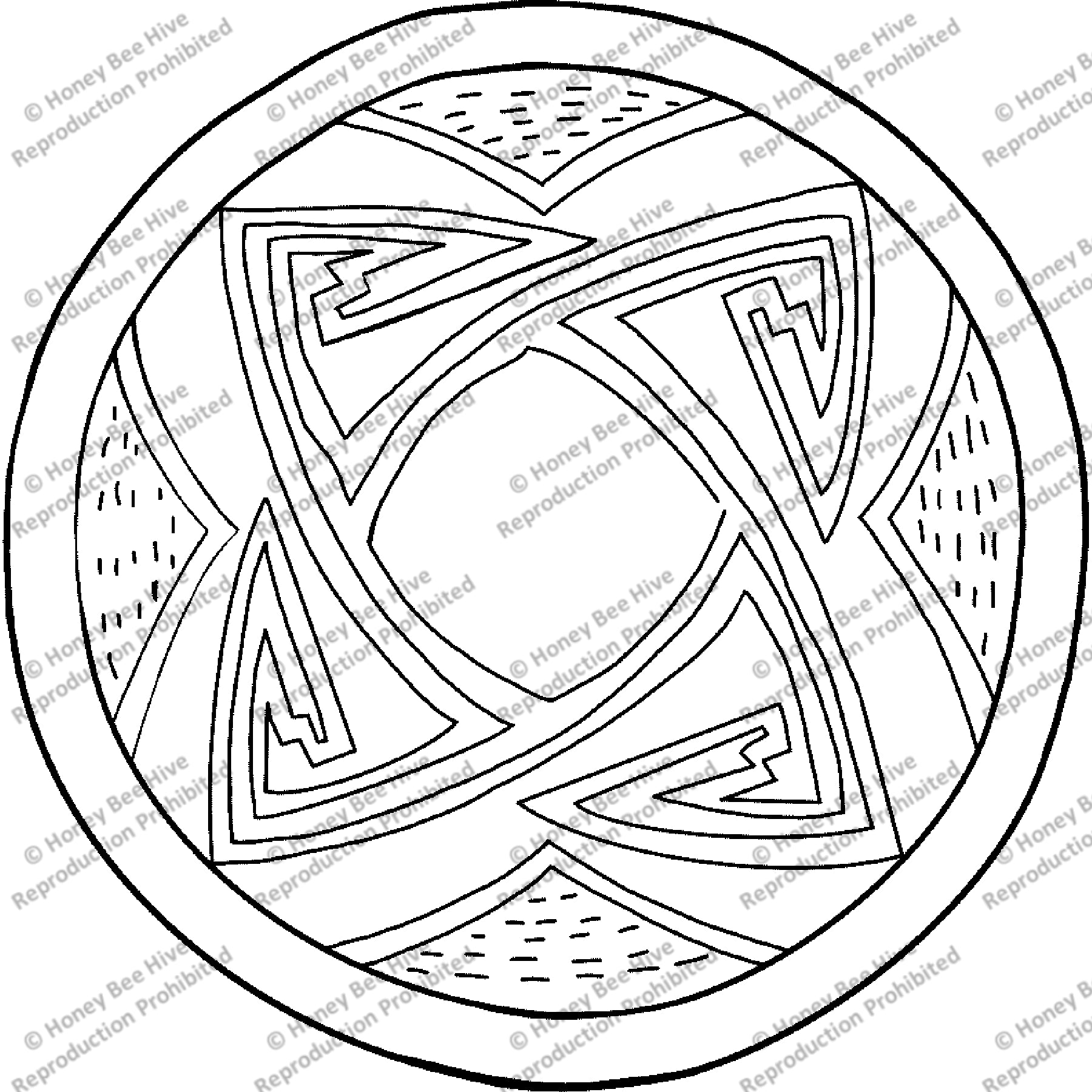 Mimbres, rug hooking pattern