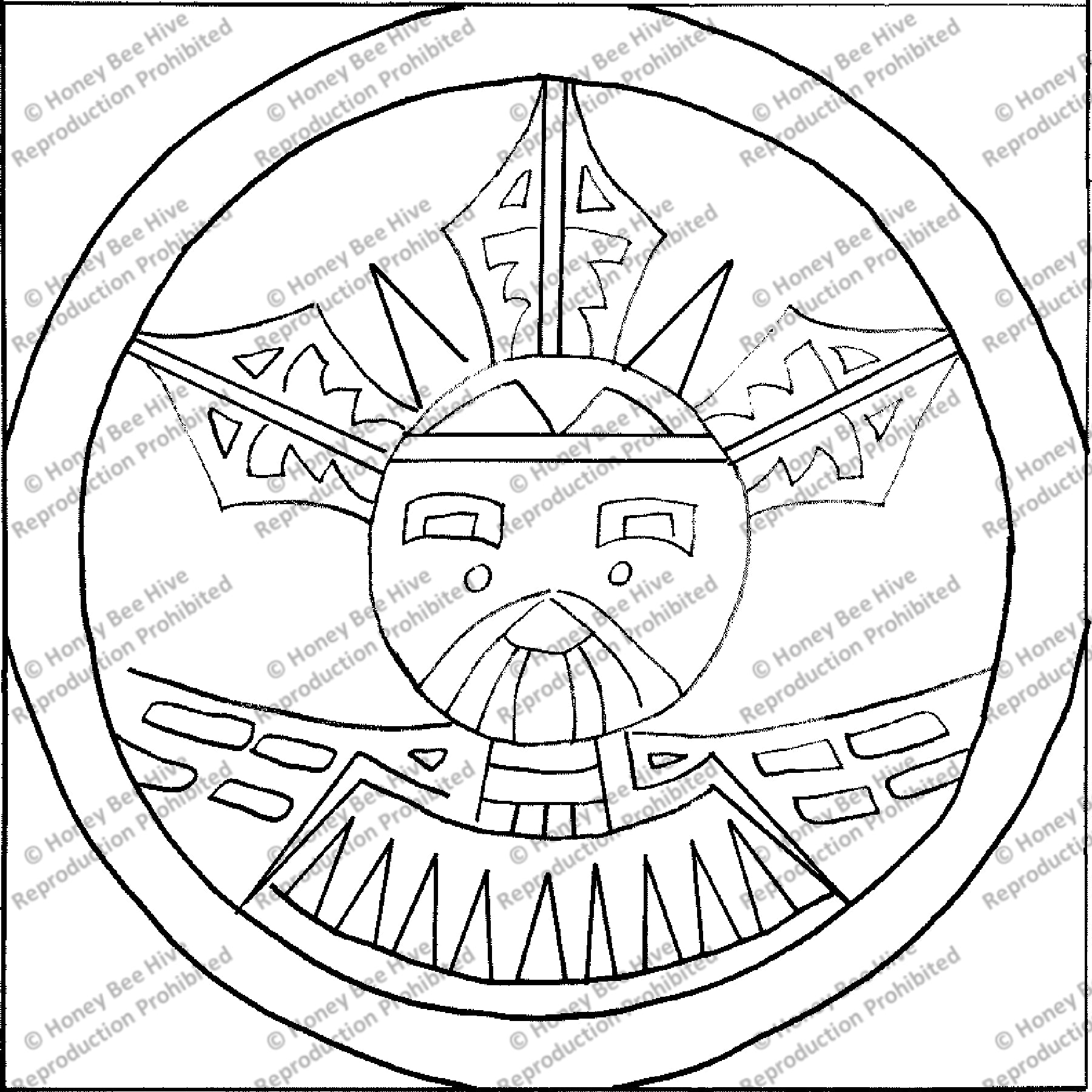 Mimbres, rug hooking pattern