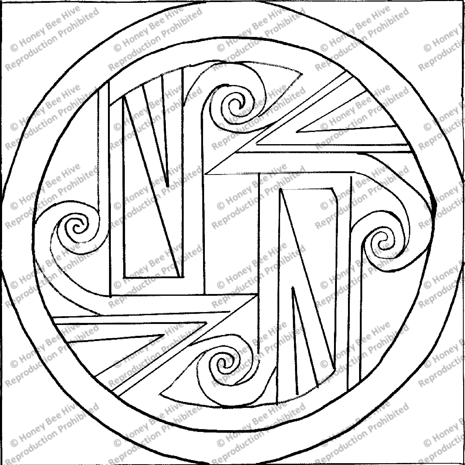 Mimbres, rug hooking pattern