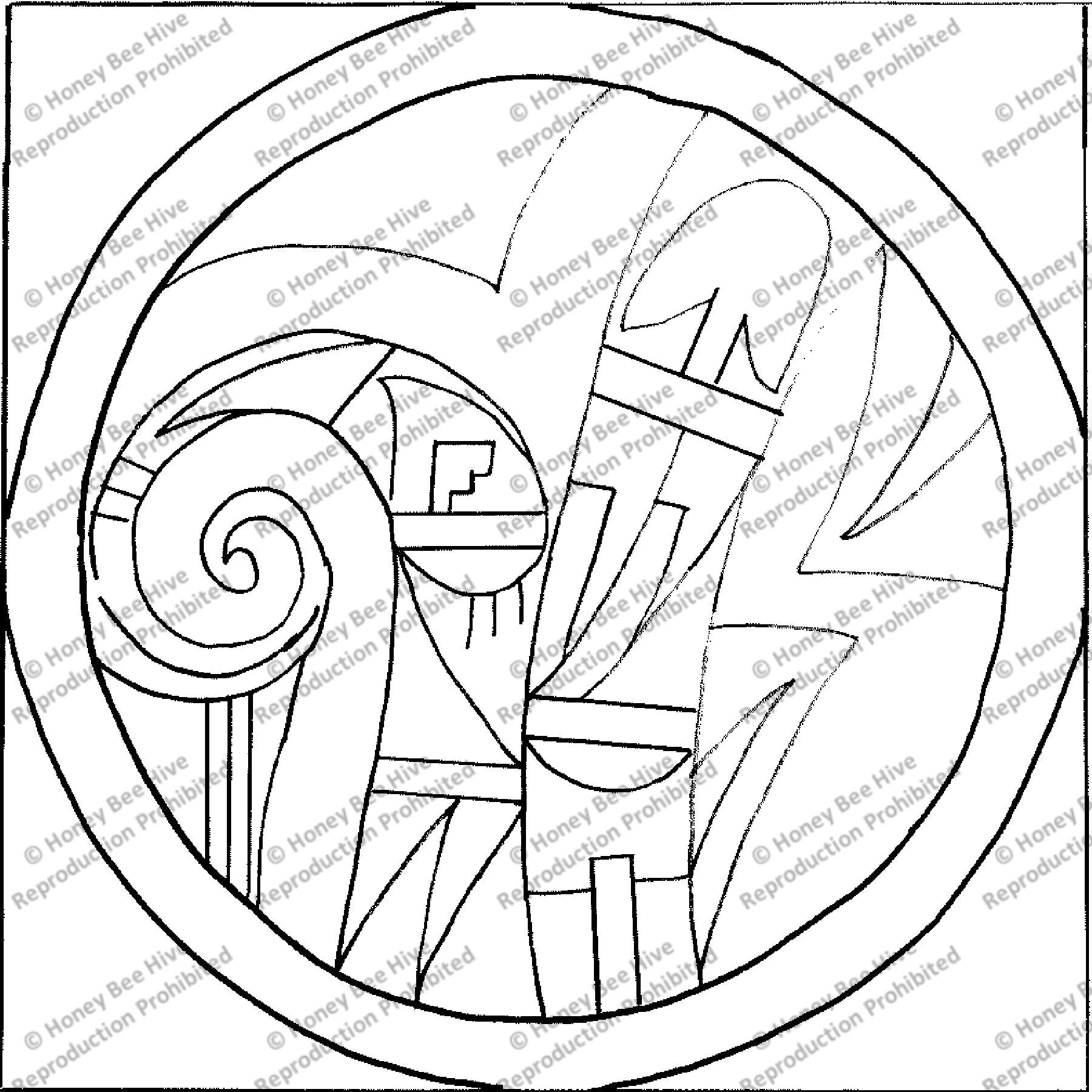 Mimbres, rug hooking pattern