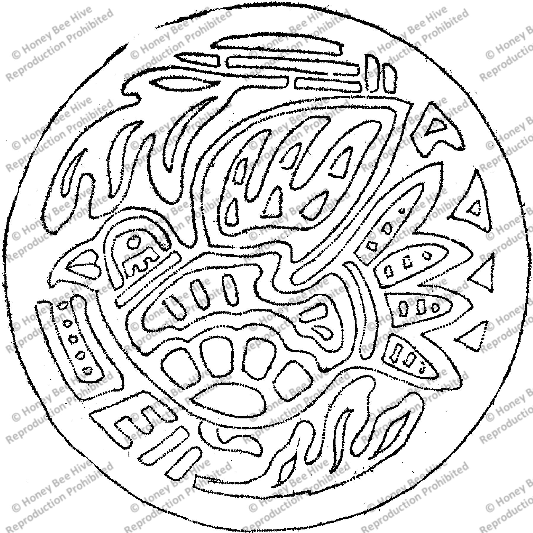 Mola, rug hooking pattern