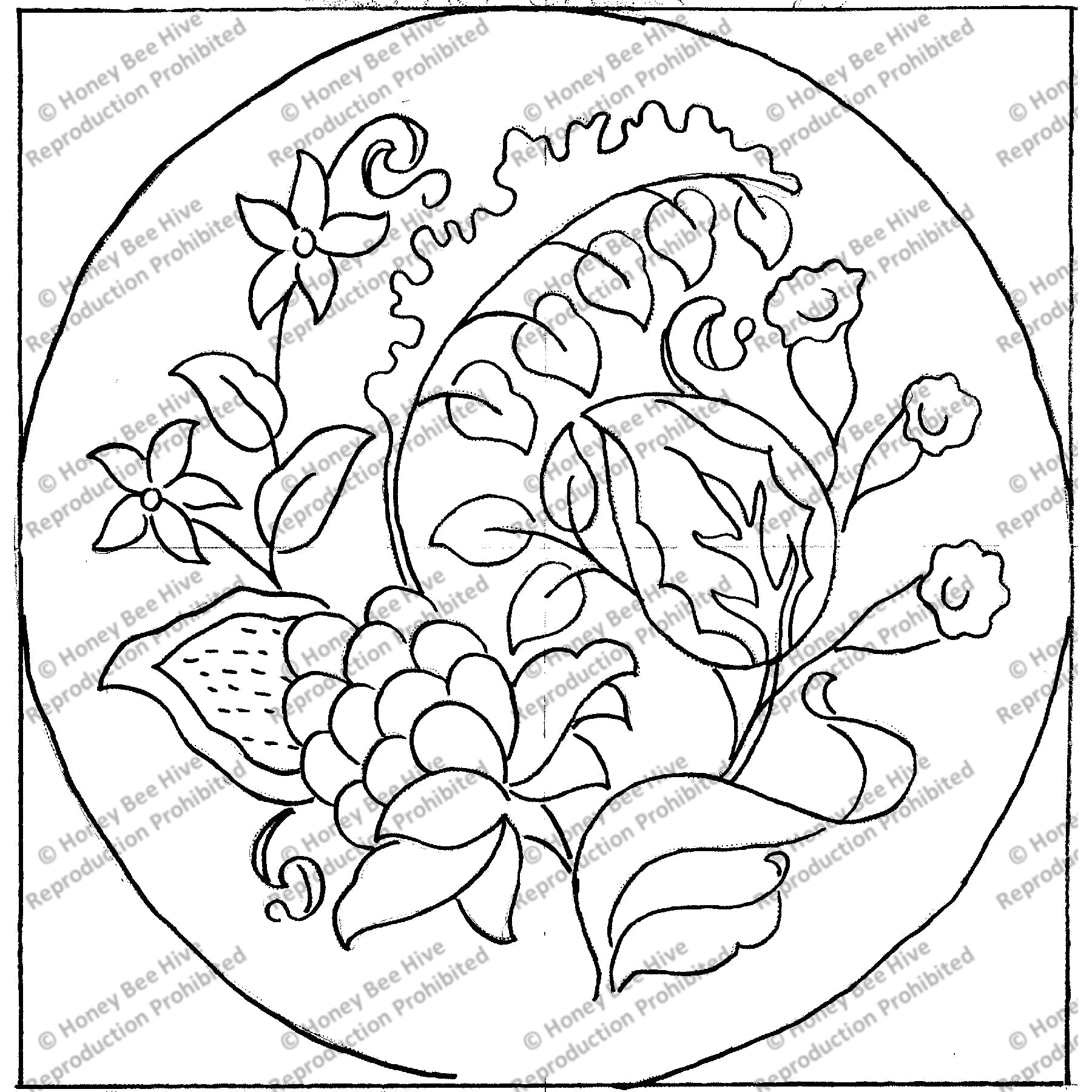 Barker's Crewel, rug hooking pattern