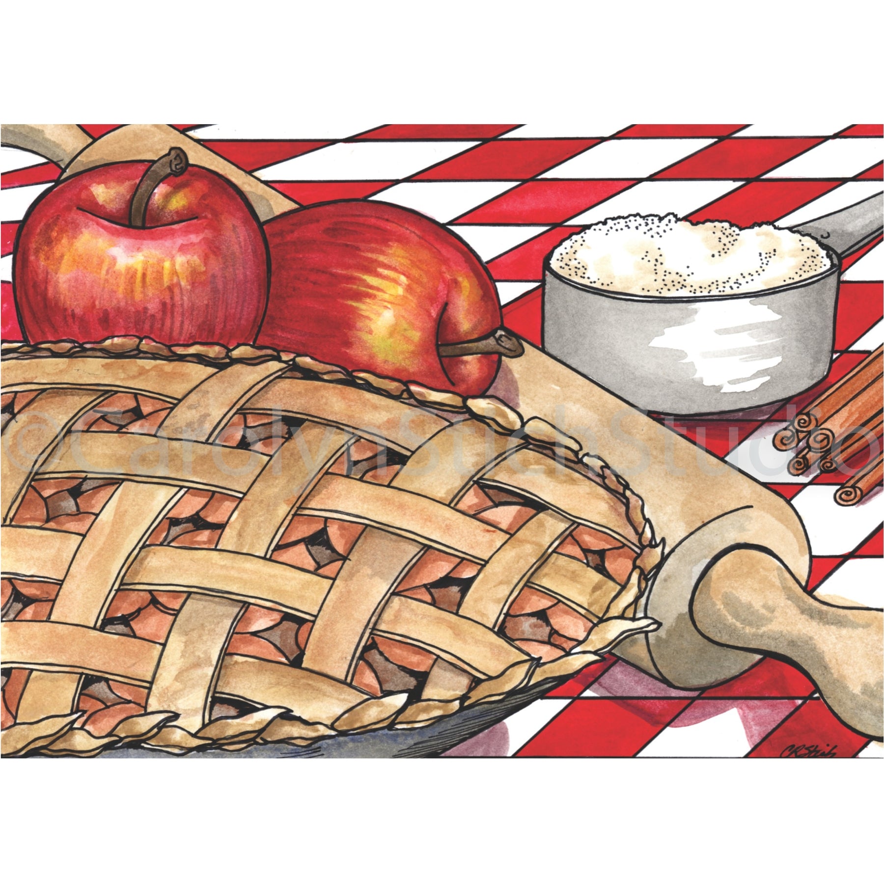 Apple Pie, rug hooking pattern