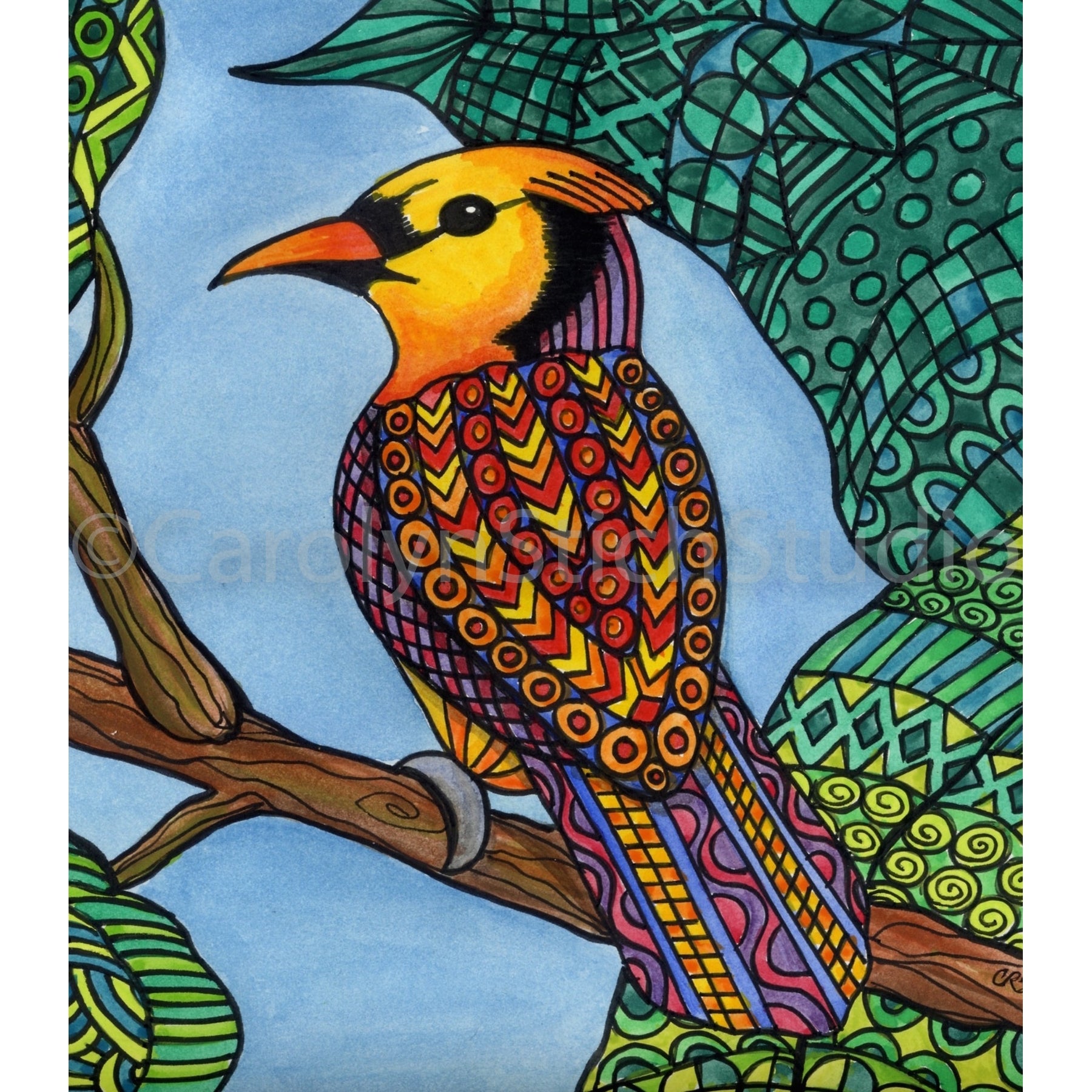 As Free As a Bird, rug hooking pattern