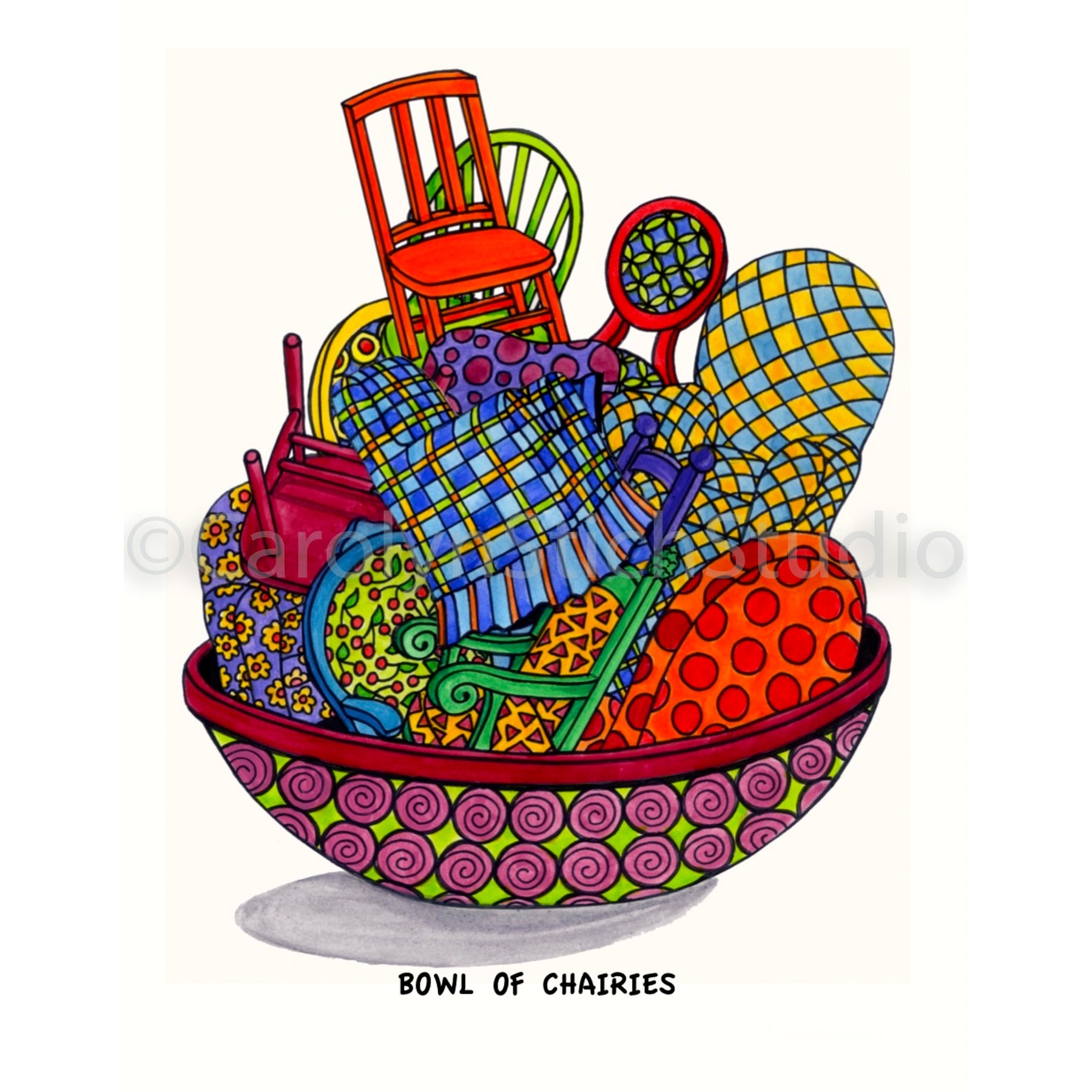 Bowl of Charies, rug hooking pattern