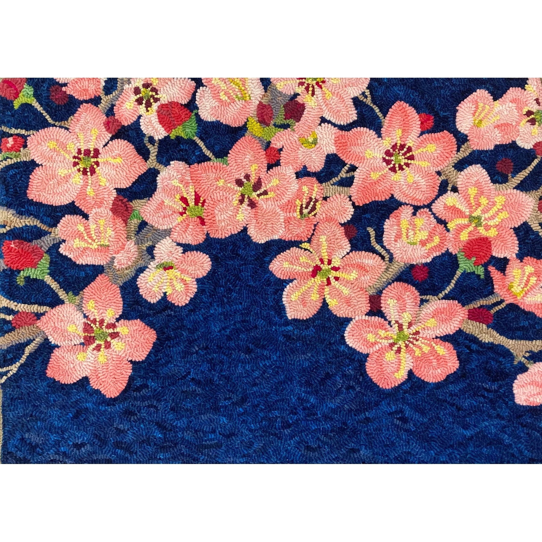 Cherry Blossom, rug hooked by Heidi Grevstad