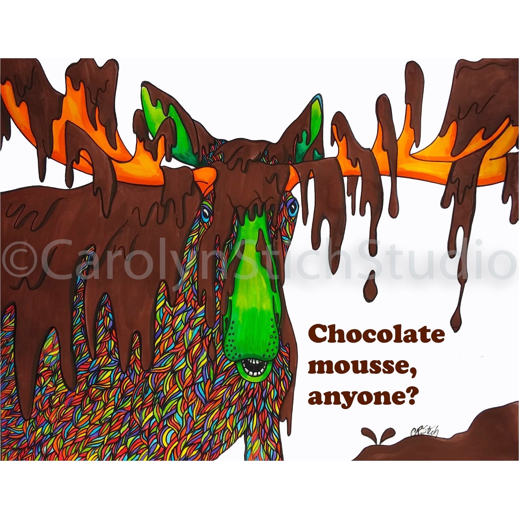 Chocolate Mousse, rug hooking pattern