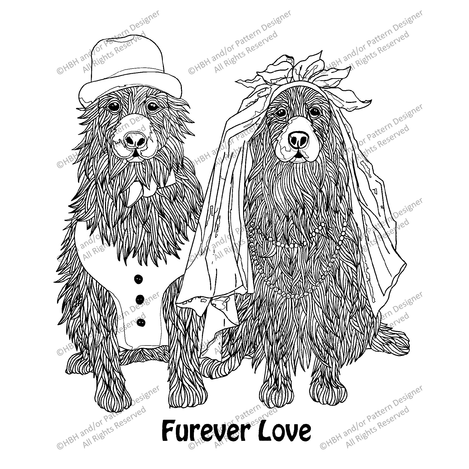 Furever Love, rug hooking pattern