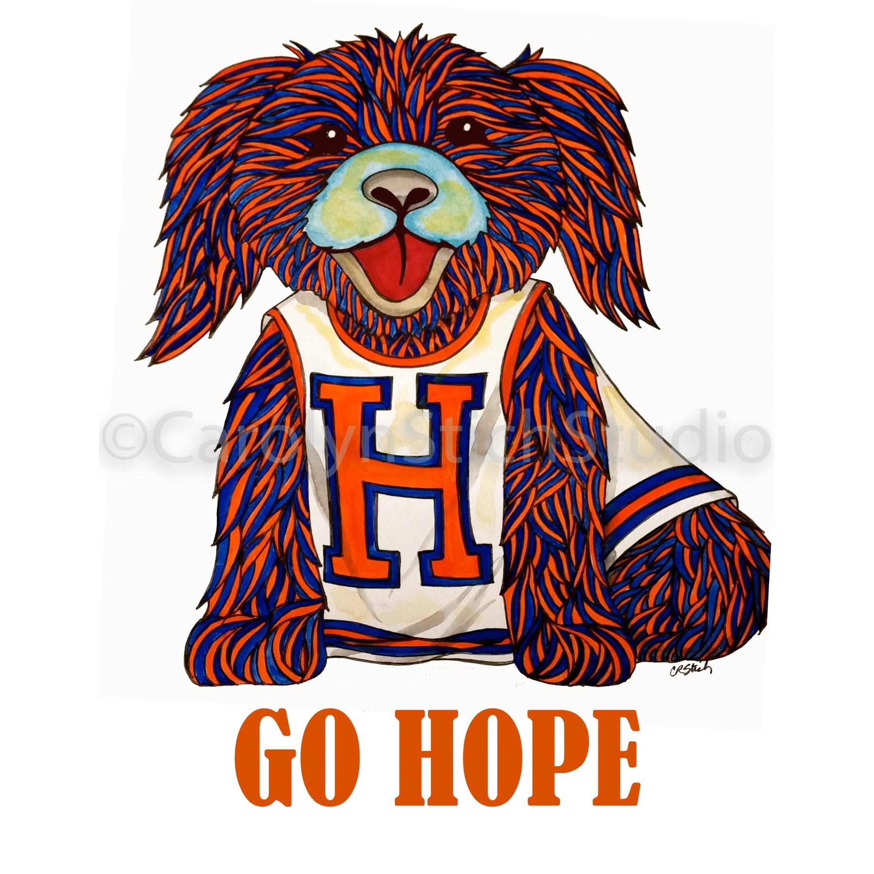 Go Hope, rug hooking pattern