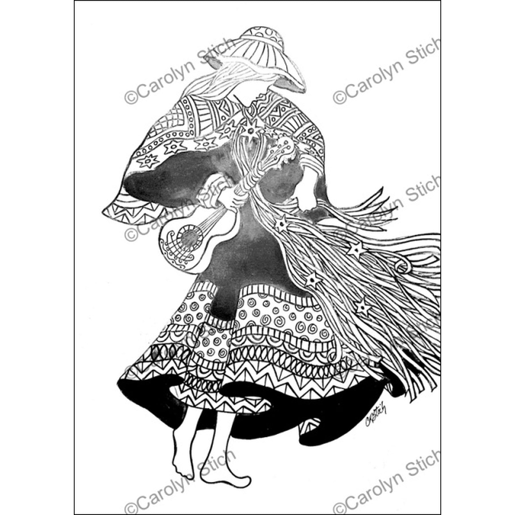 Happy Dance, rug hooking pattern