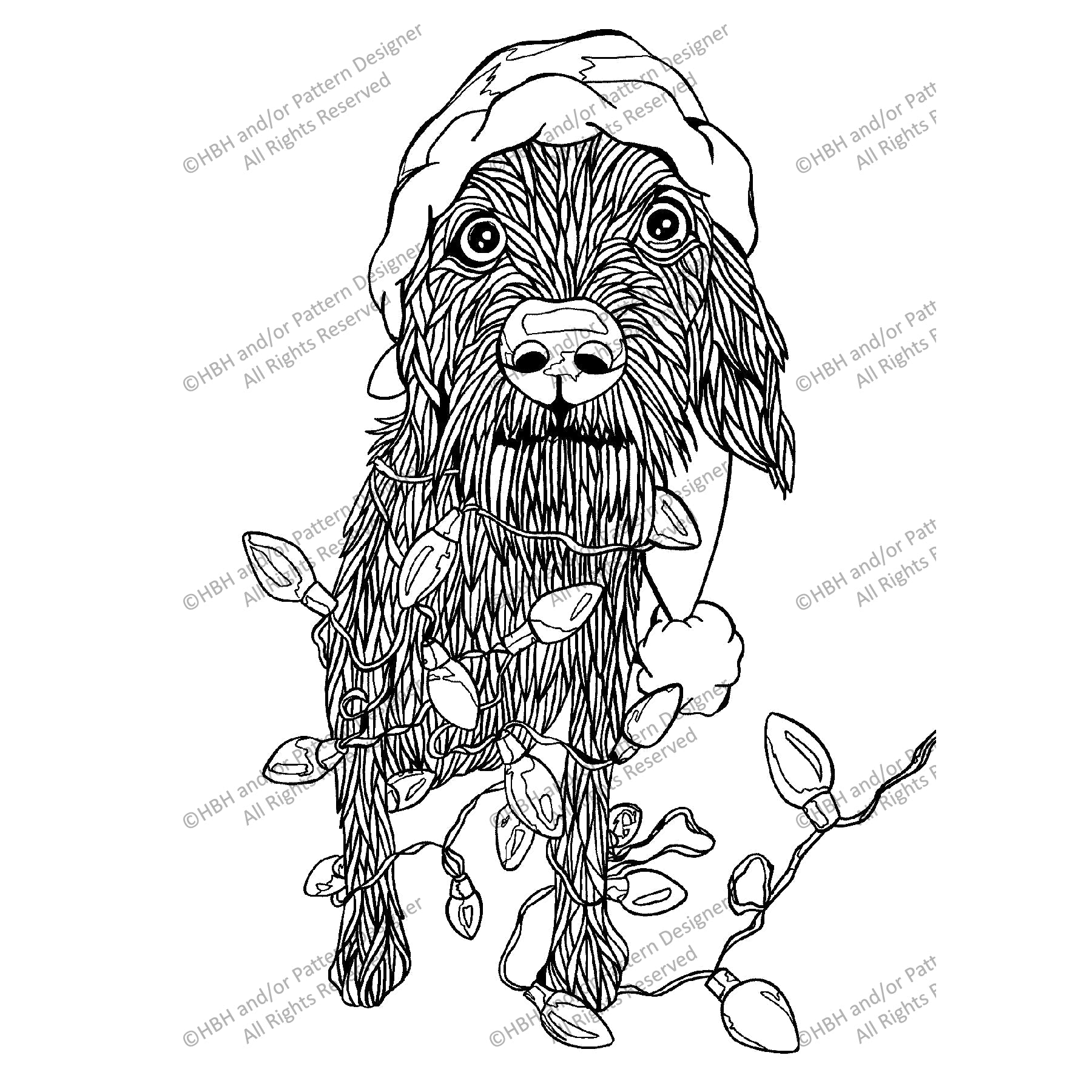 Holiday Help, rug hooking pattern