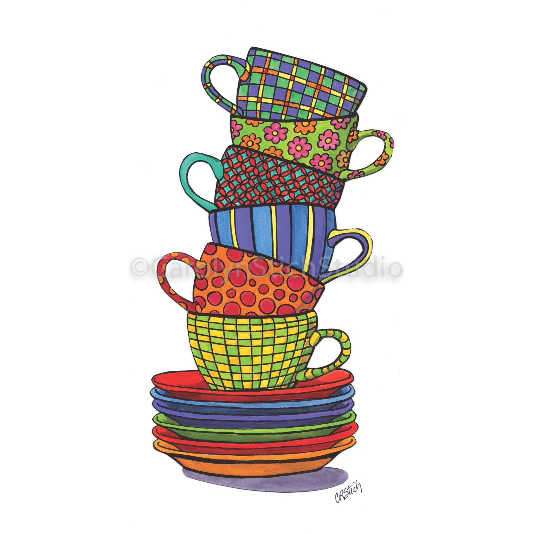 Let's Do Coffee, rug hooking pattern