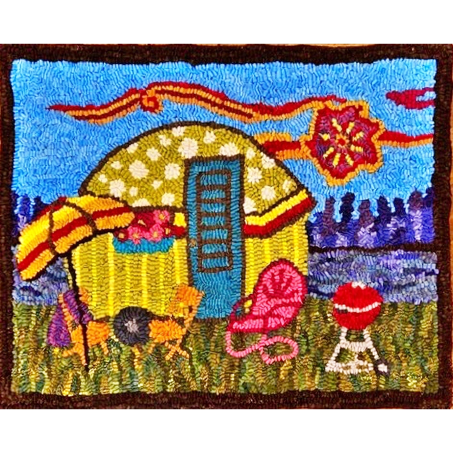 Michigan Summer, rug hooked by Susan Pierce