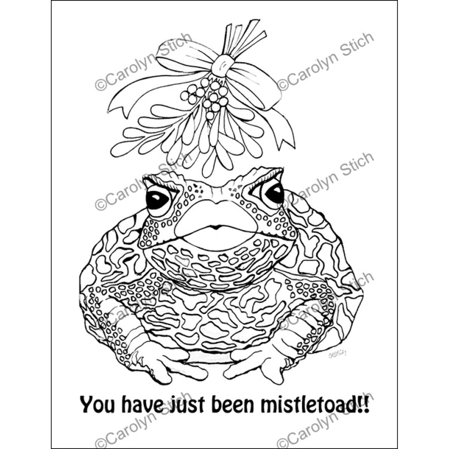 Mistletoad, rug hooking pattern