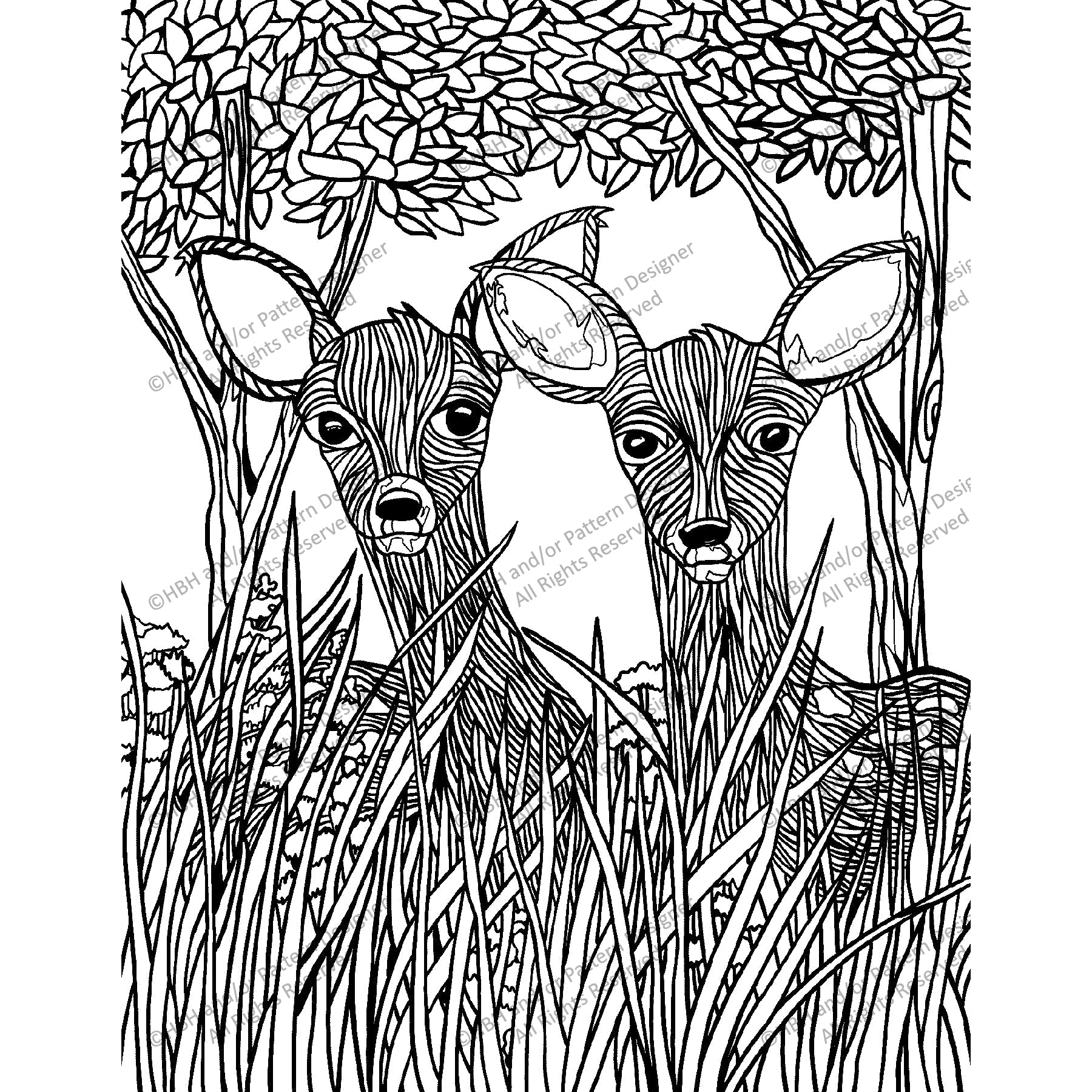 My Deer, rug hooking pattern