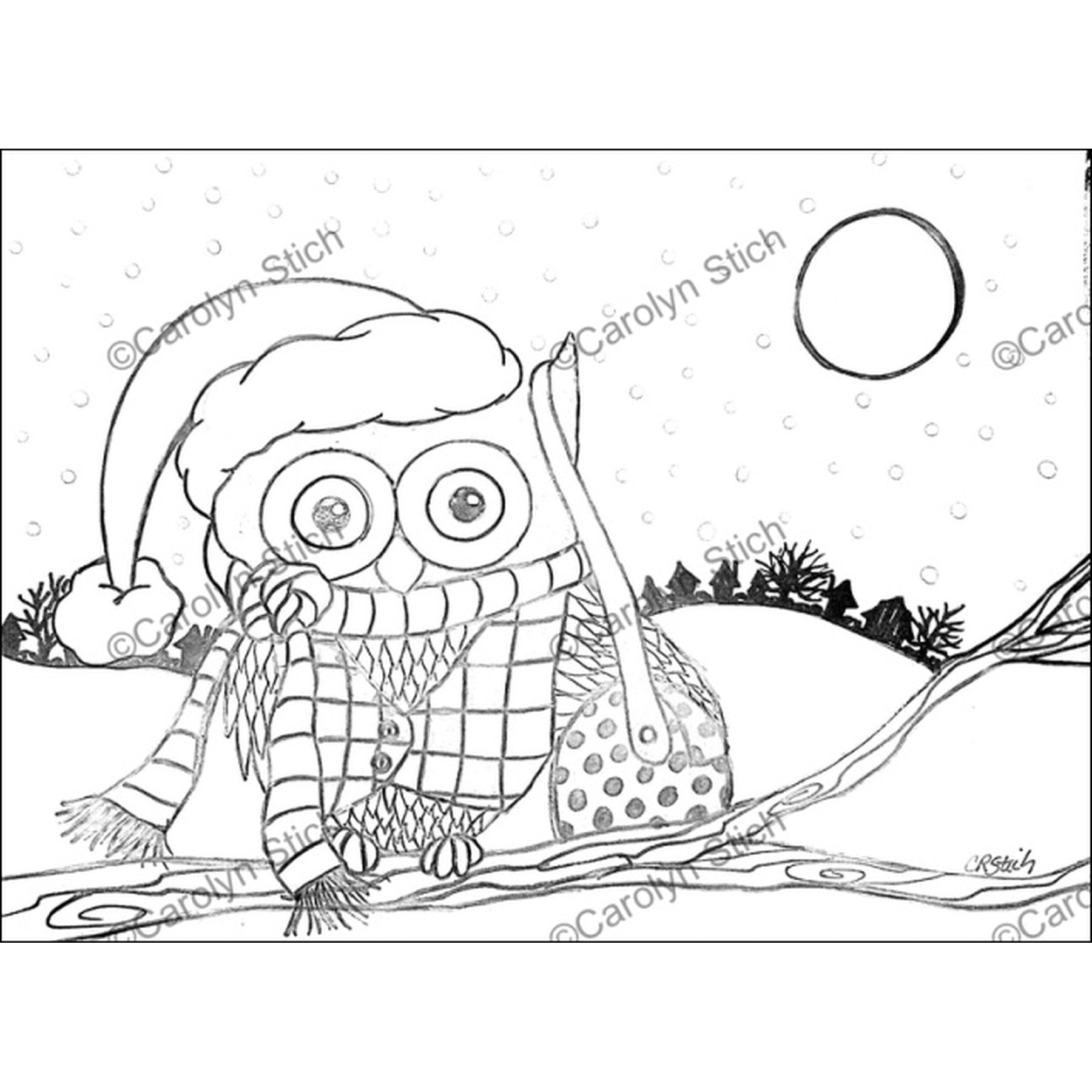 Owl Be Home, rug hooking pattern