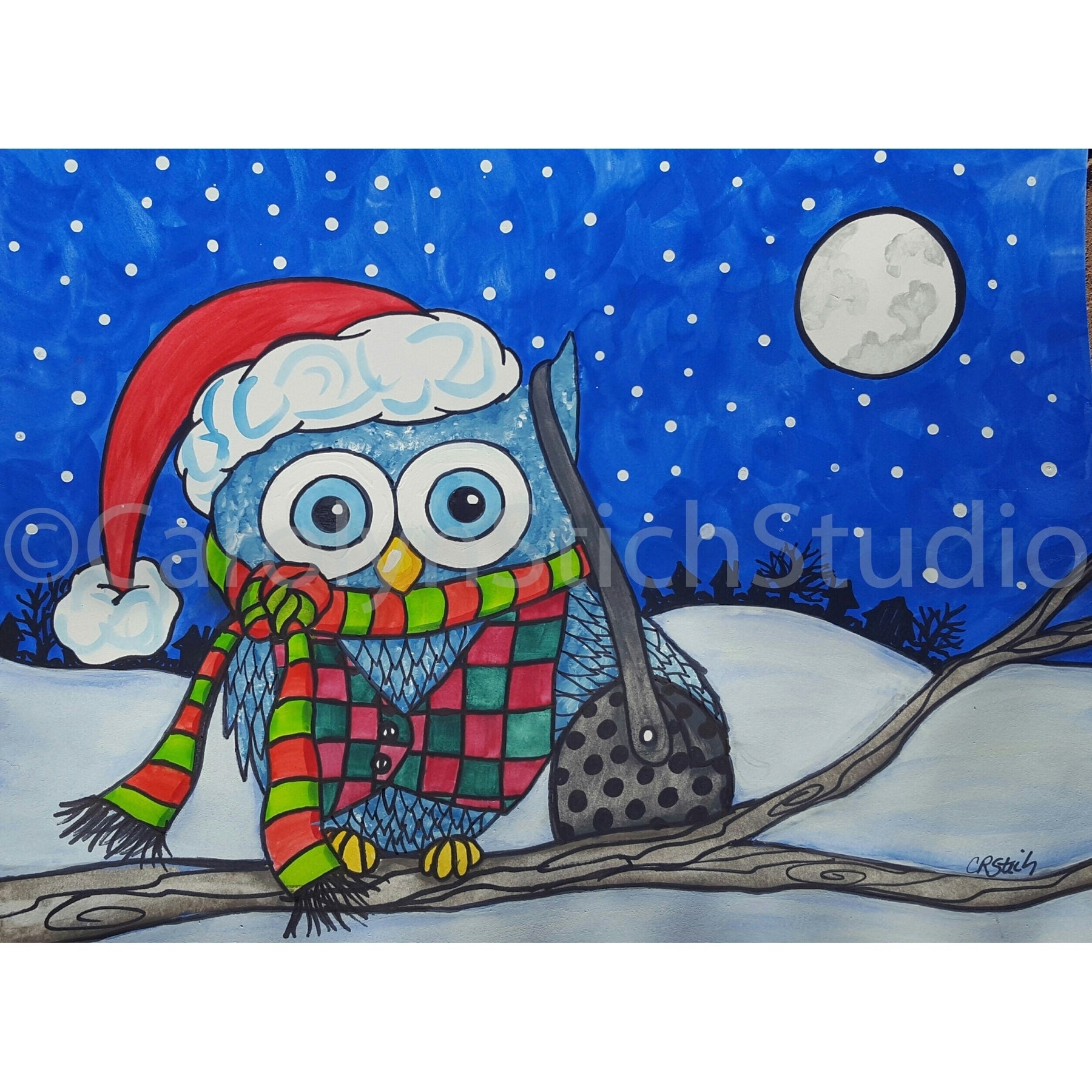 Owl Be Home, rug hooking pattern