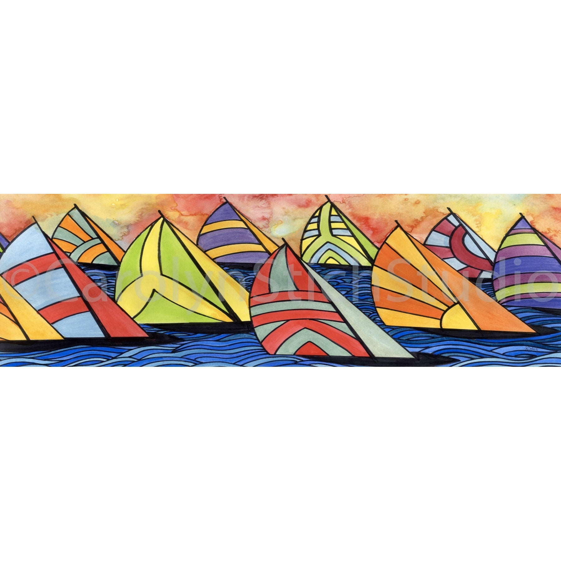 Regatta Rush, rug hooking pattern
