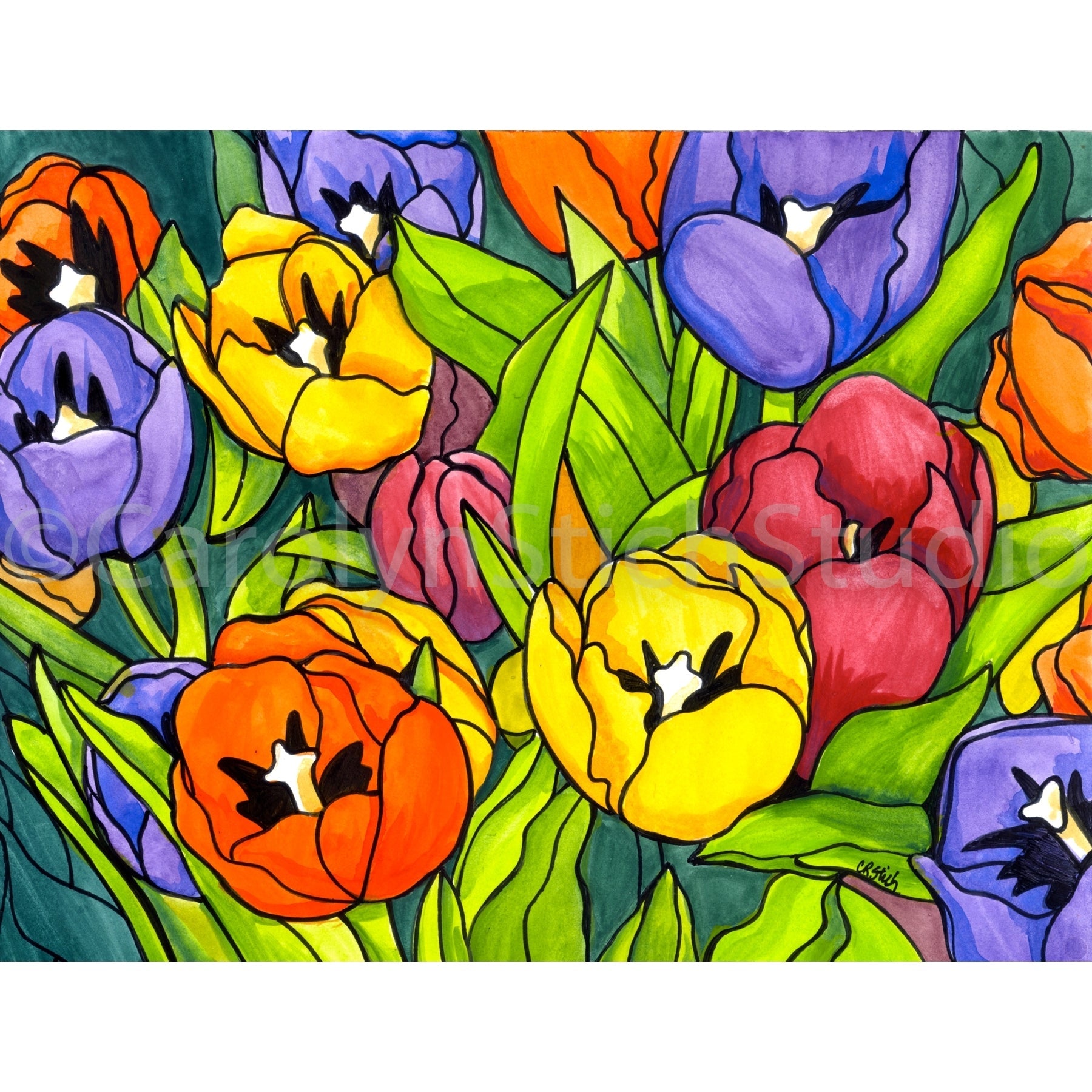 Spring Palette, rug hooking pattern