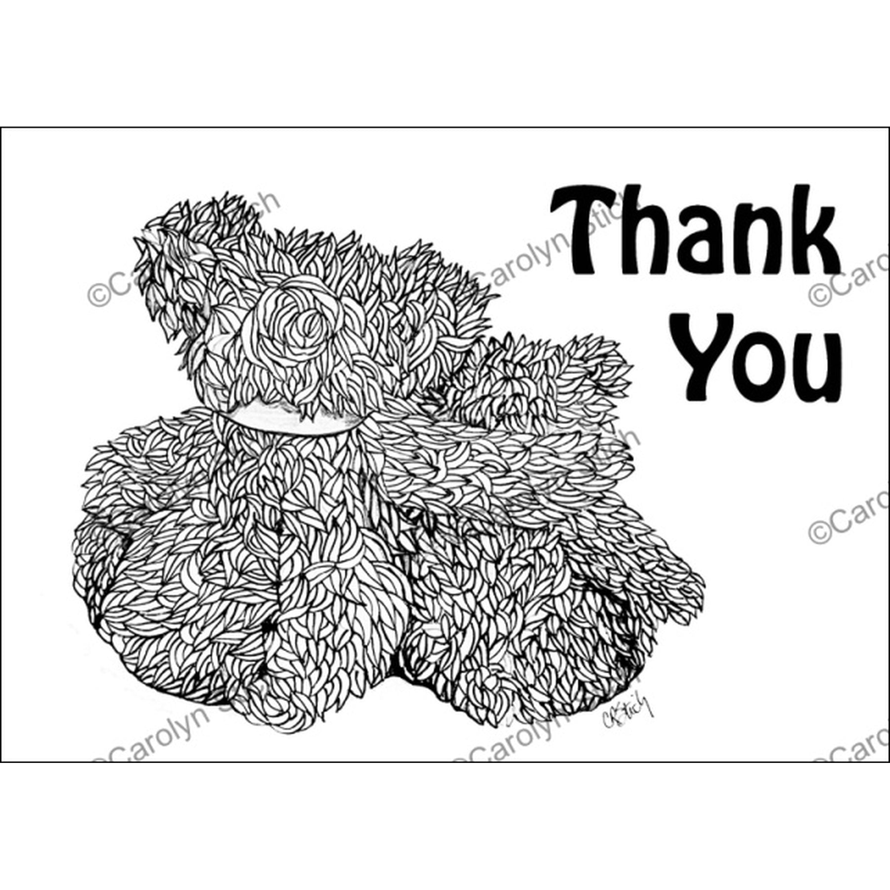 Thank You Bears, rug hooking pattern