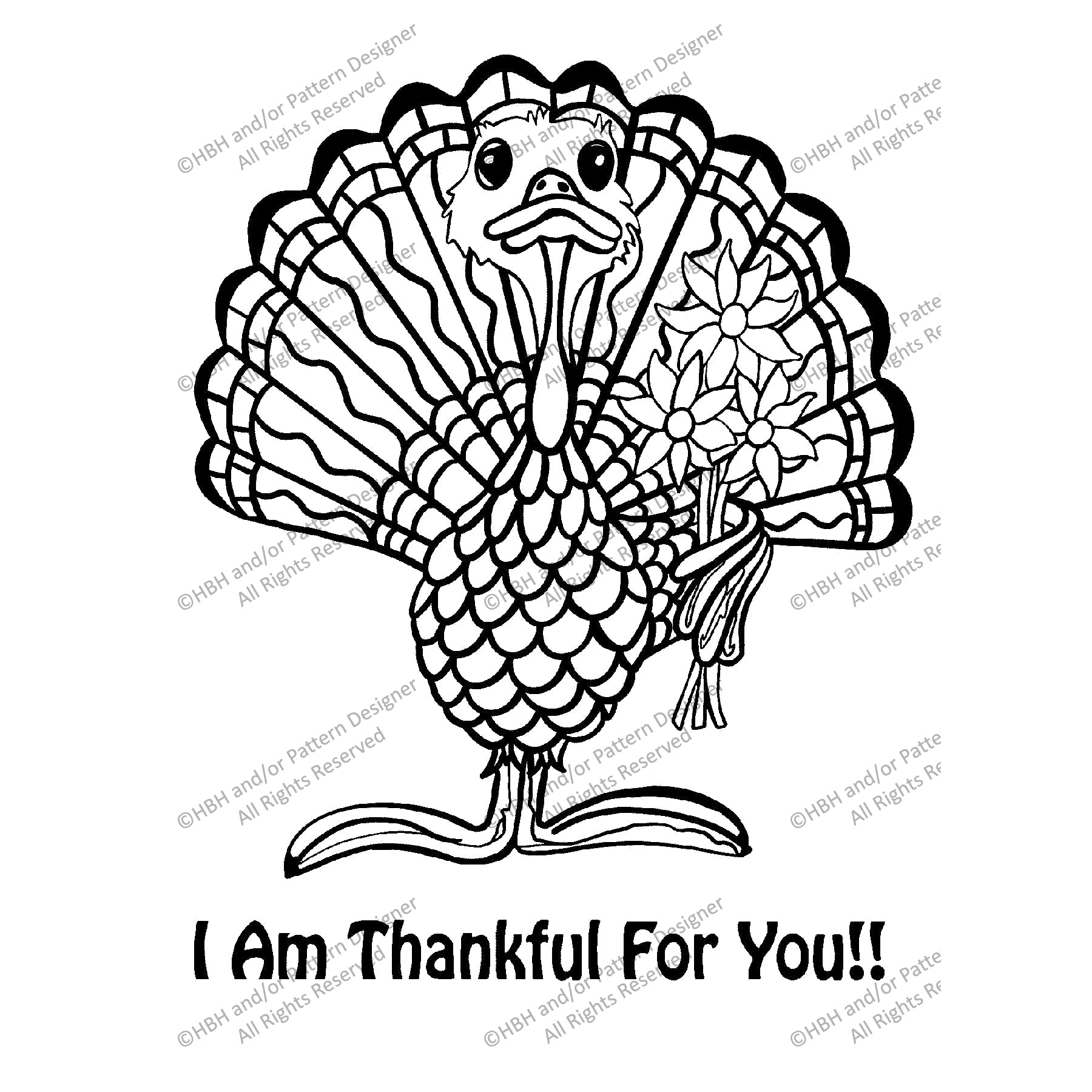 Thankful for You, rug hooking pattern