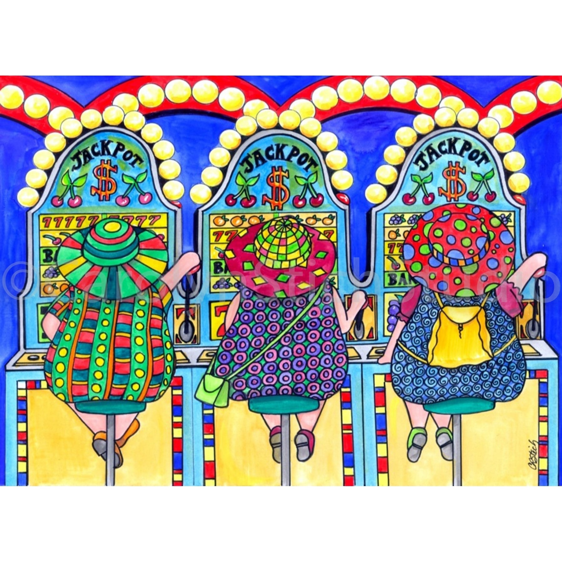 The Girls Making Big Money, rug hooking pattern