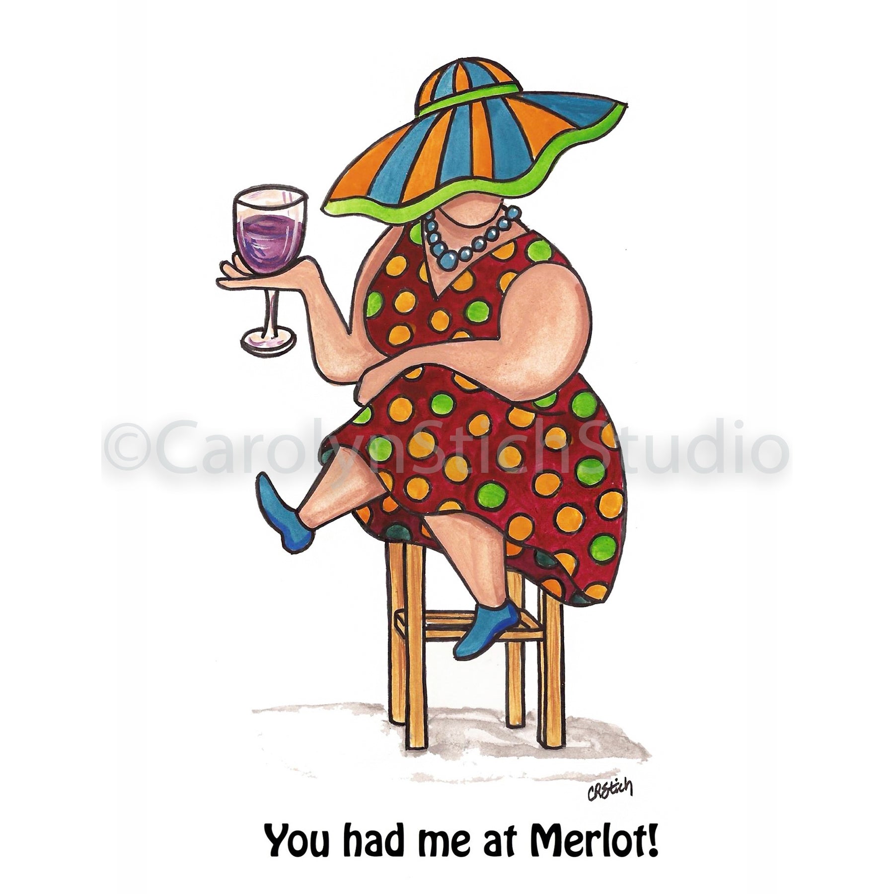 You Had Me at Merlot, rug hooking pattern