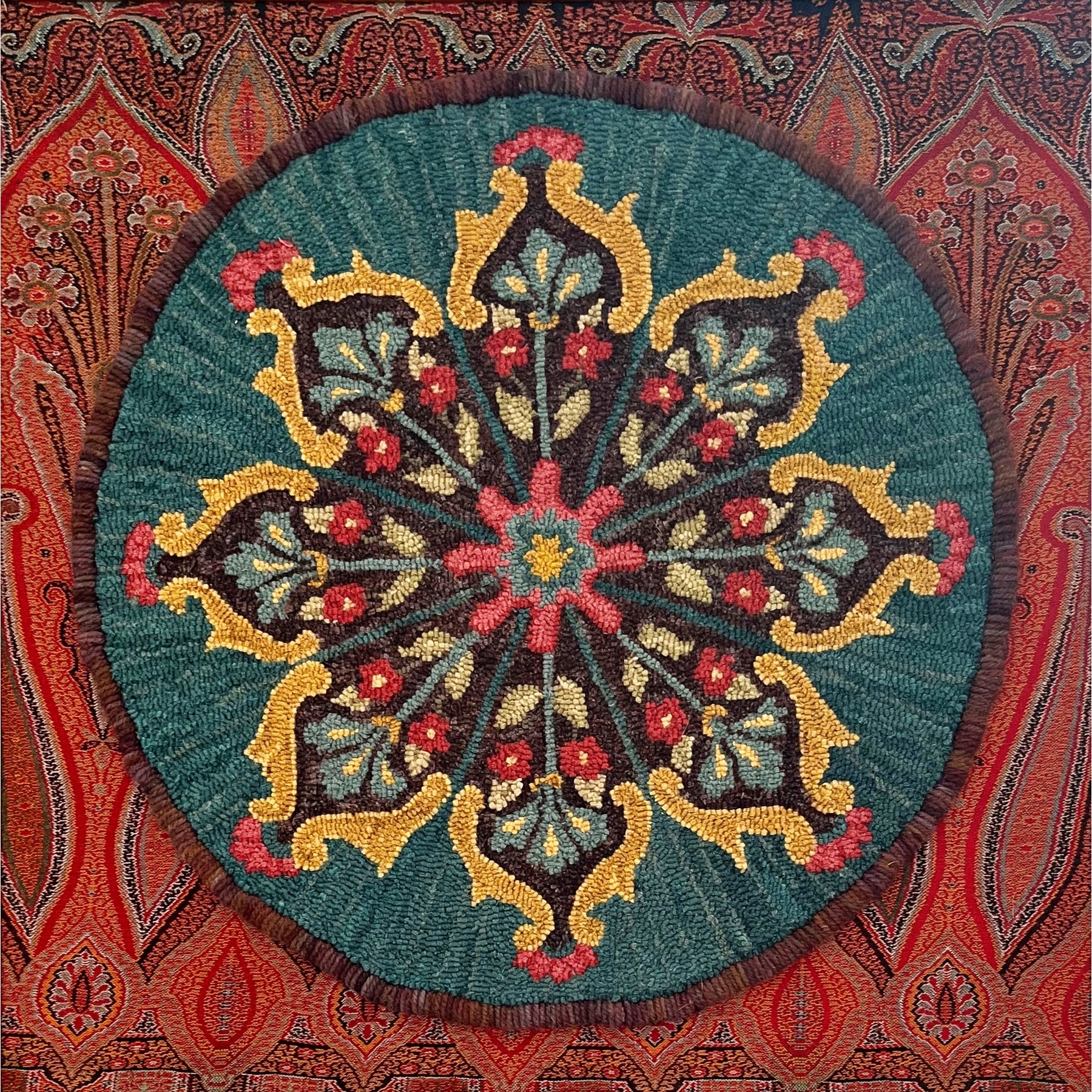 Tabriz, rug hooked by Cass Gannaway