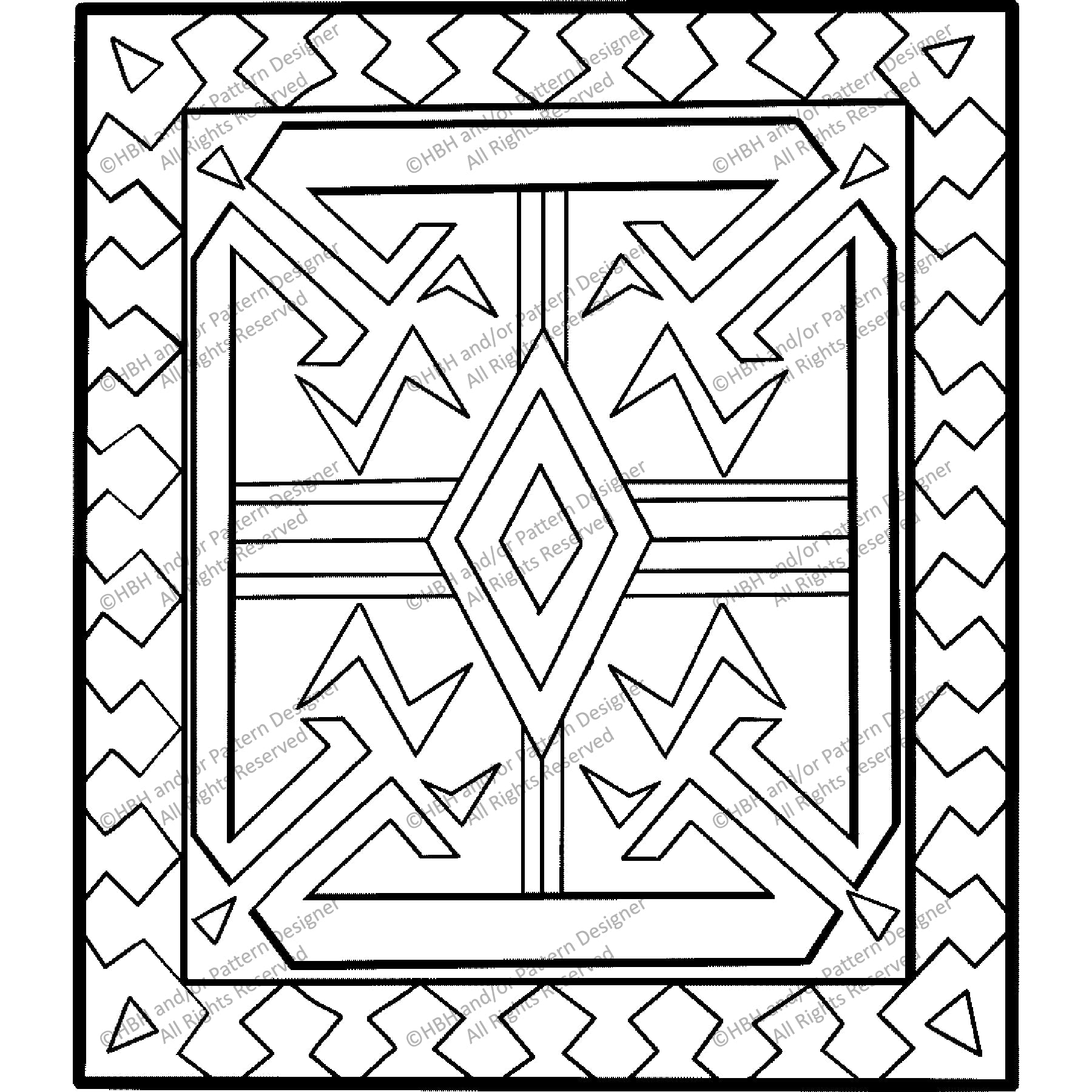 Kuba, rug hooking pattern