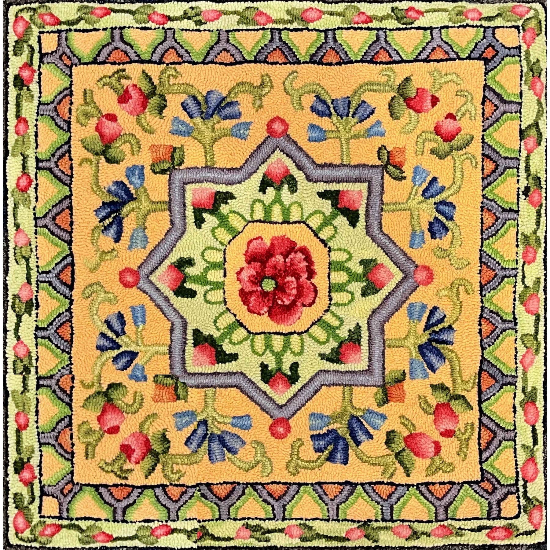 Herez, rug hooked by Judy Kielczewski