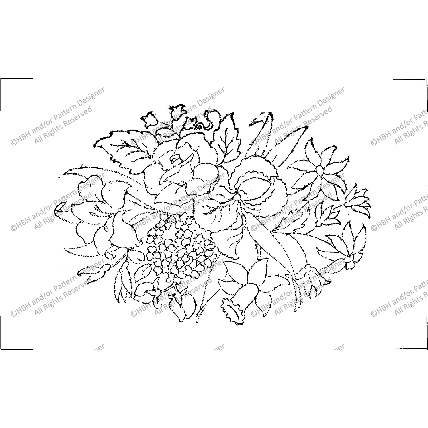 Nosegay, rug hooking pattern